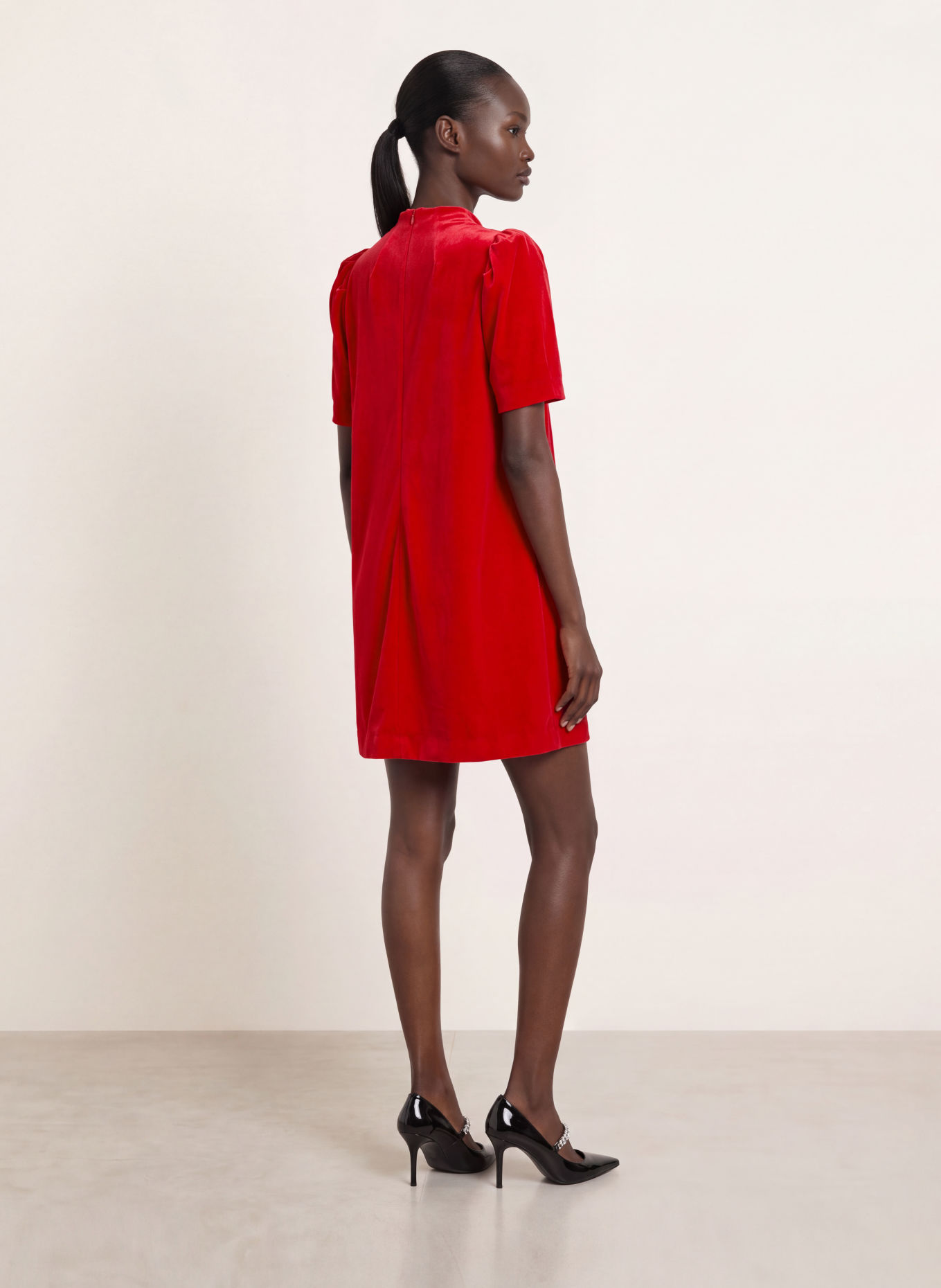 RIANI Cocktailkleid aus Samt: ROT