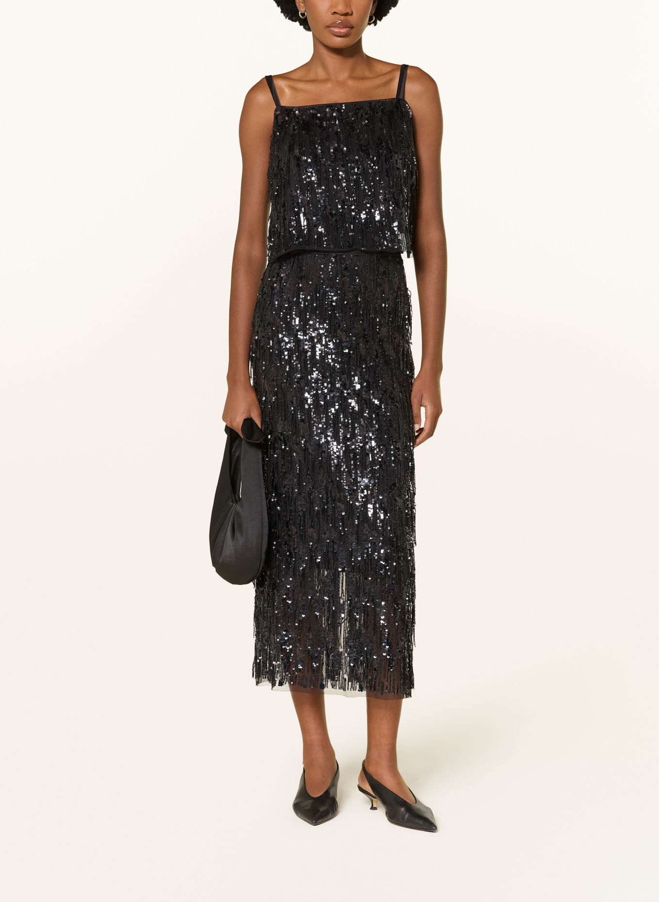 RIANI Mesh top with sequins: BLACK