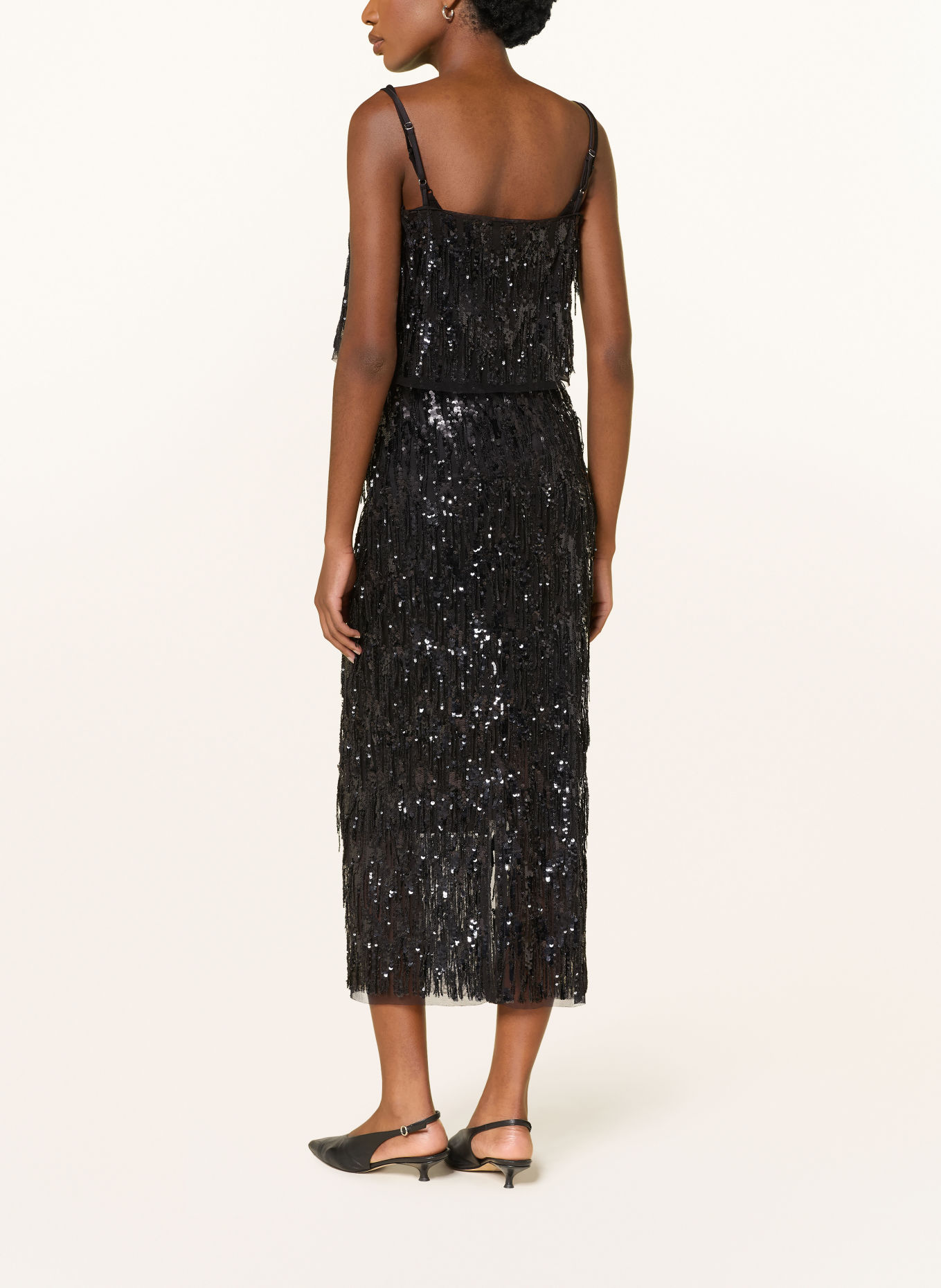 RIANI Mesh top with sequins: BLACK