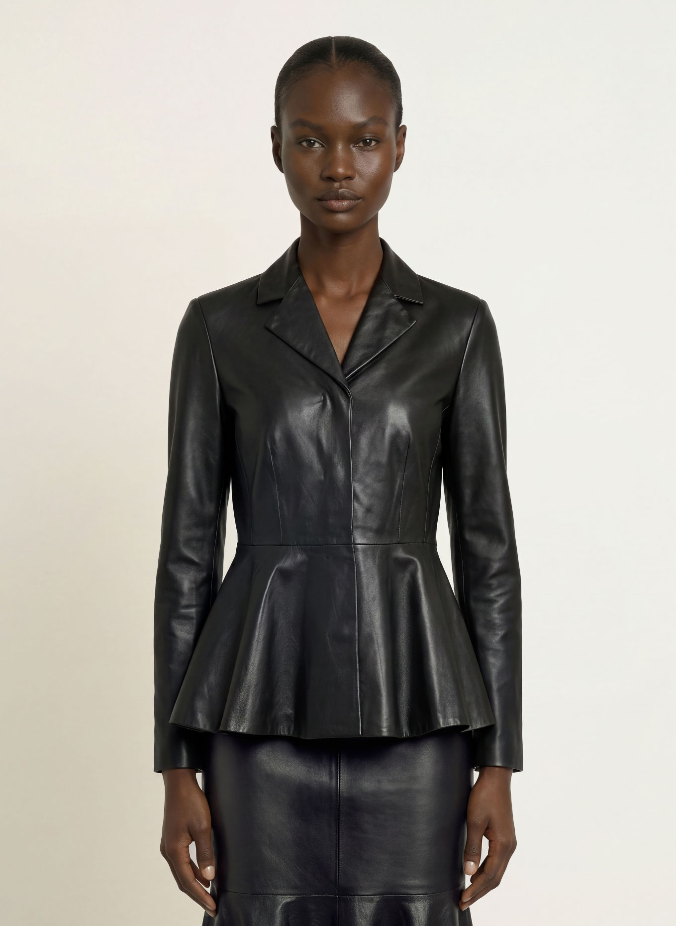 RIANI Lederblazer: SCHWARZ