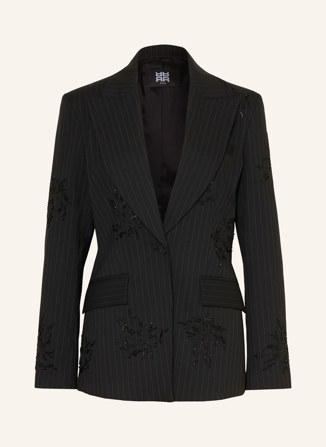 RIANI Blazer mit Schmuckperlen: SCHWARZ / GRAU