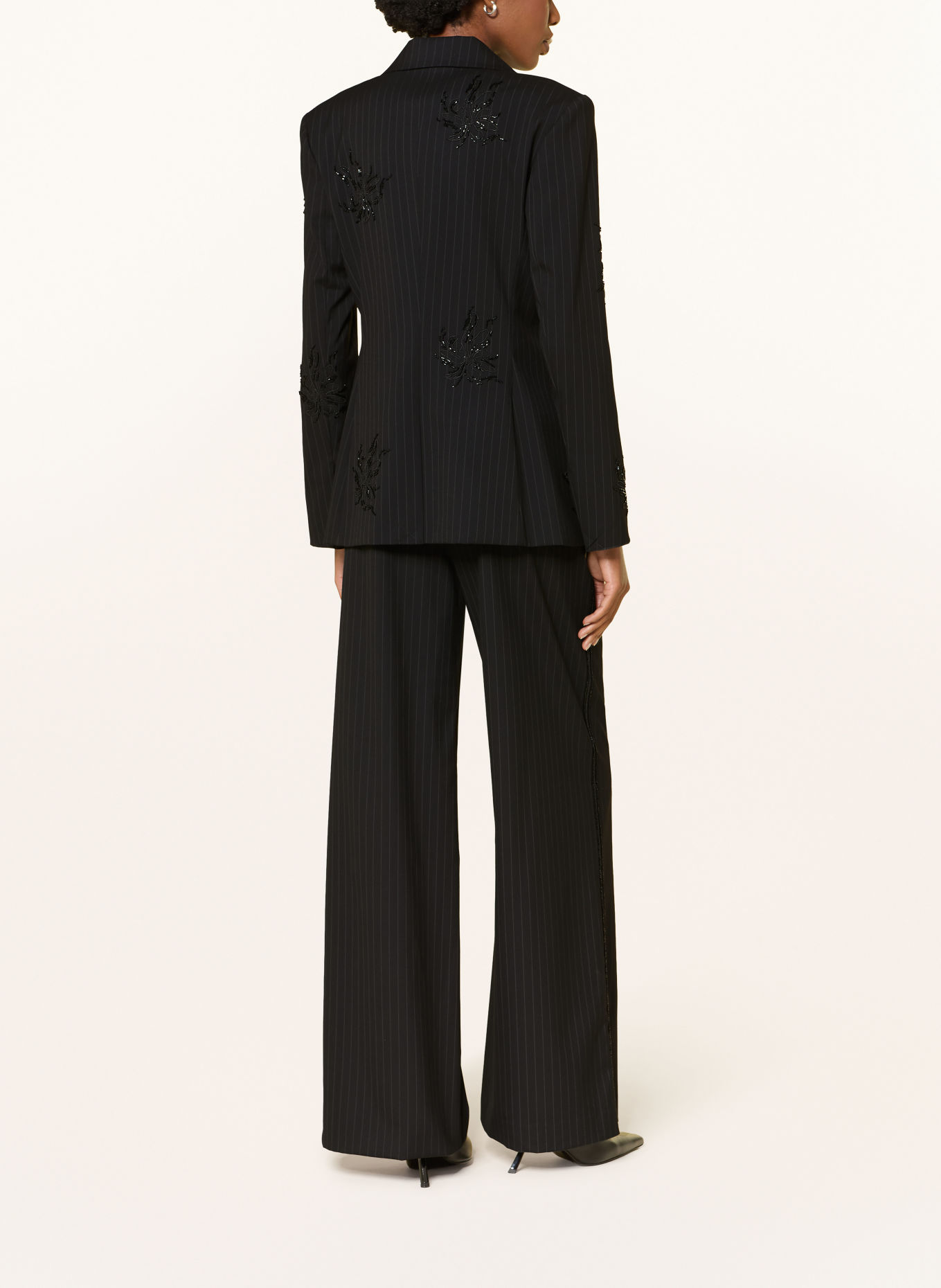 RIANI Blazer mit Schmuckperlen: SCHWARZ / GRAU
