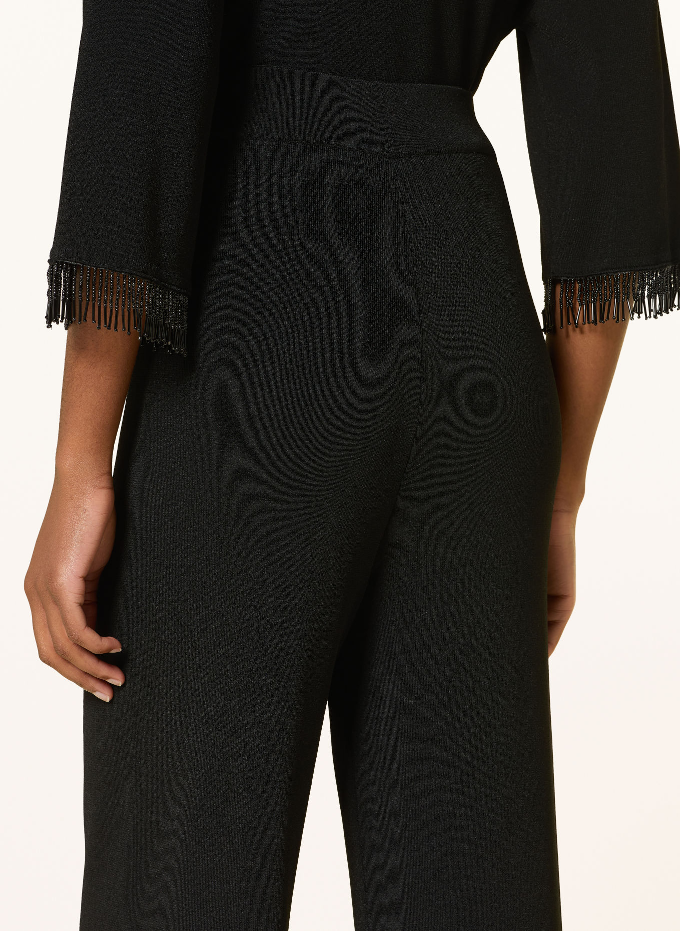 RIANI Strickhose mit Schmuckperlen: SCHWARZ