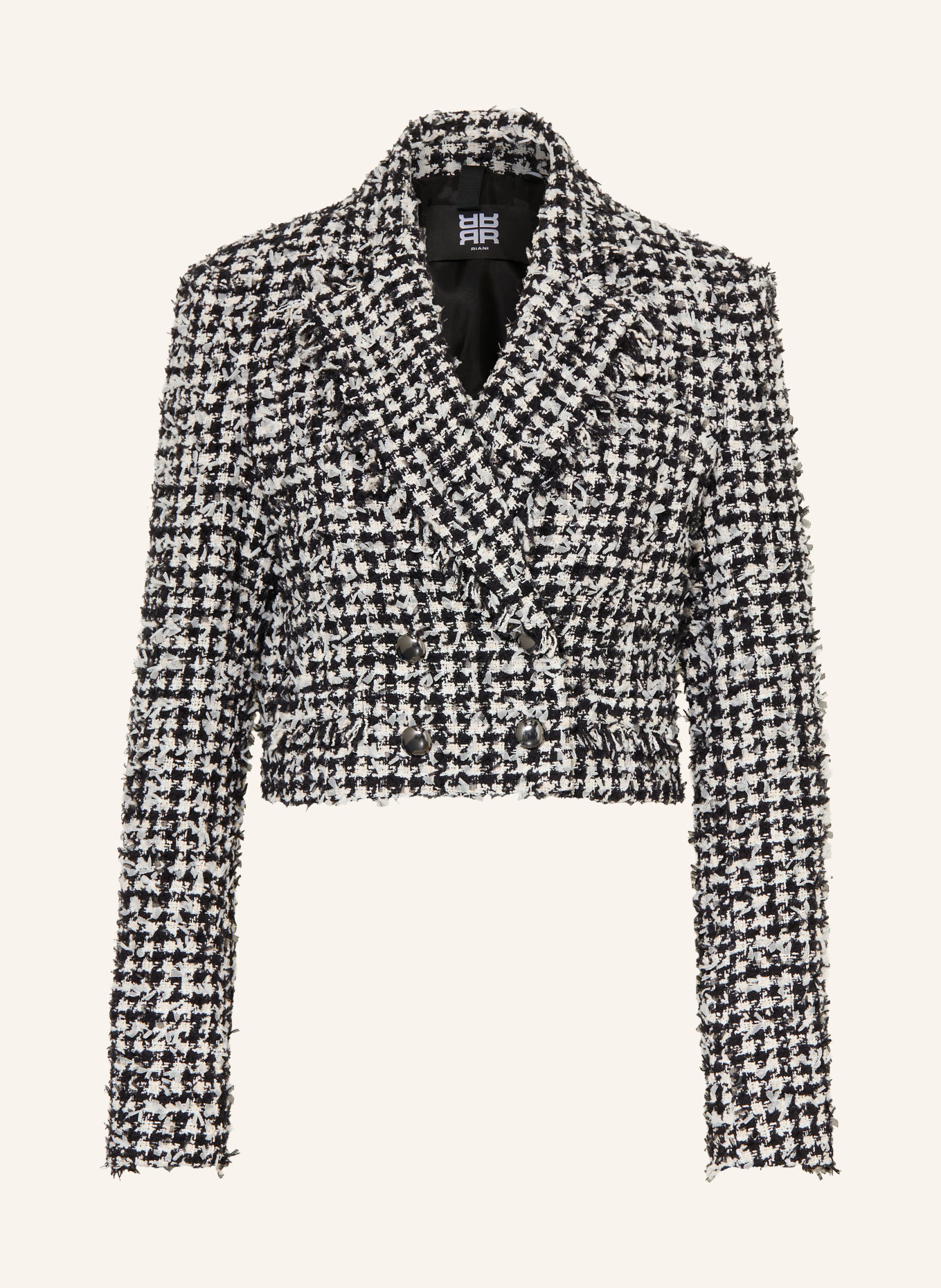 RIANI Bouclé-Blazer: SCHWARZ / ECRU