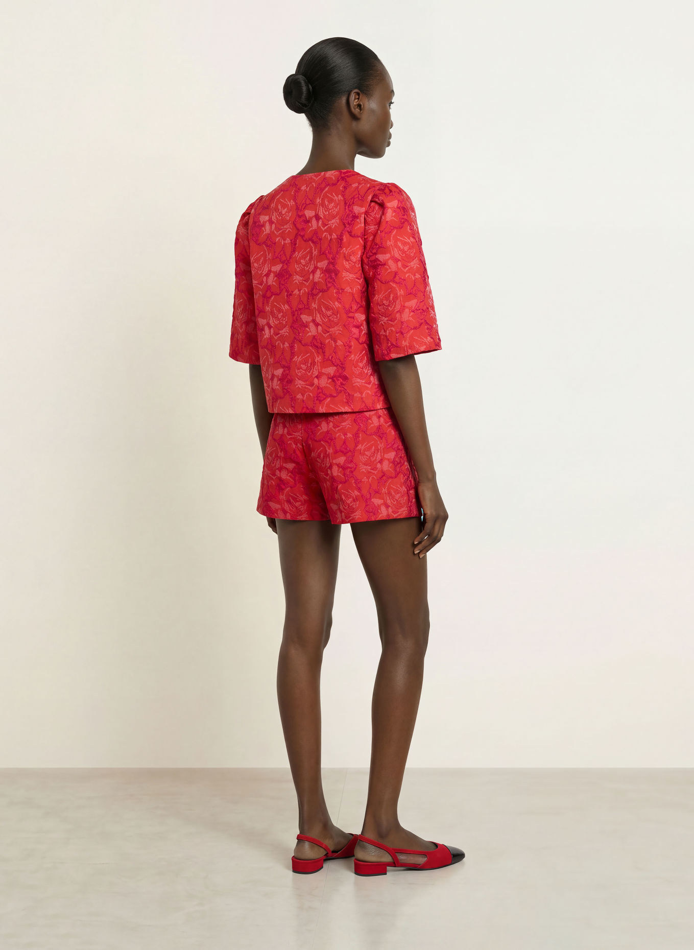 RIANI Jacquard-Bluse mit 3/4-Arm: ROT