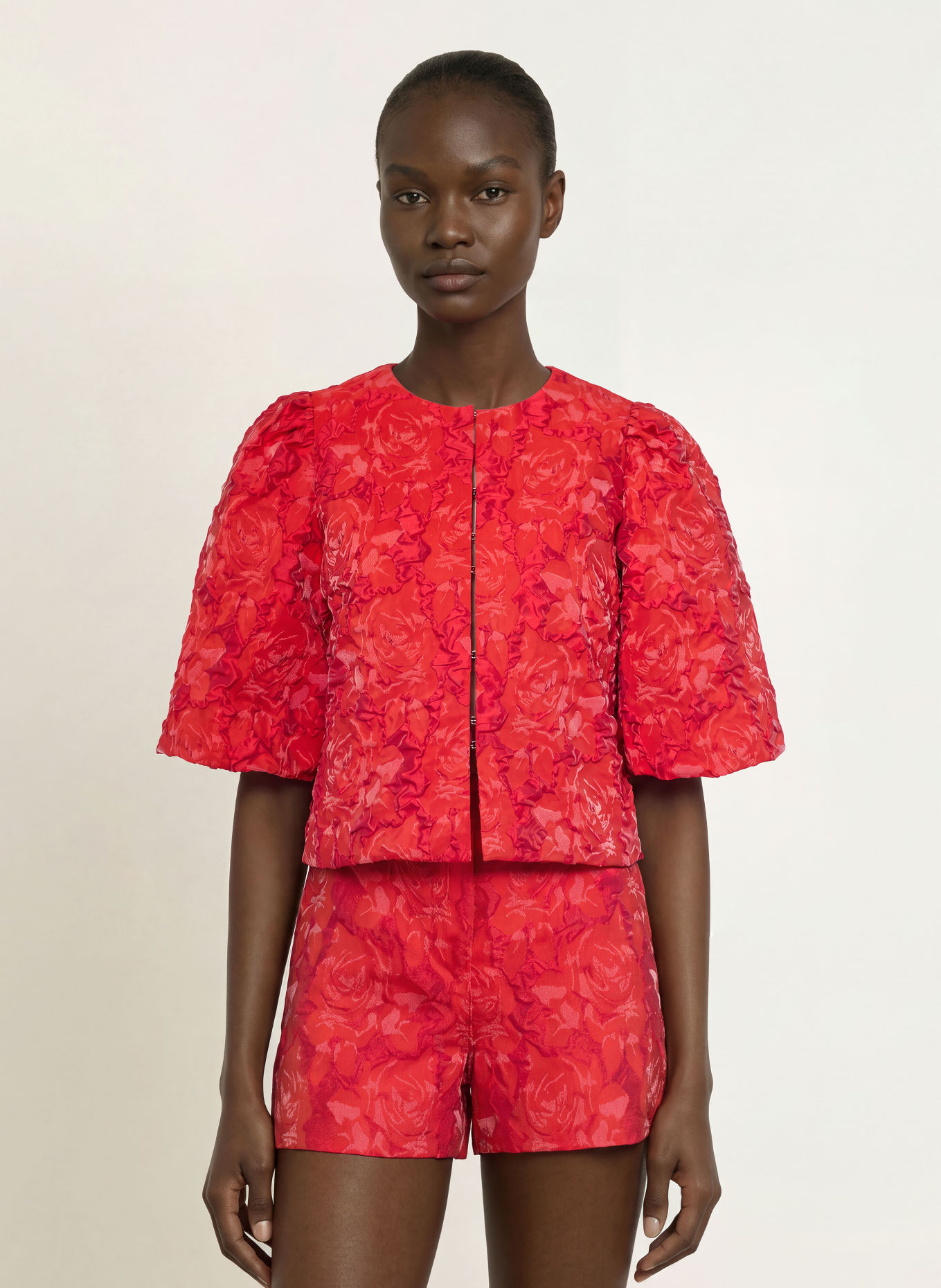 RIANI Jacquard-Bluse mit 3/4-Arm: ROT