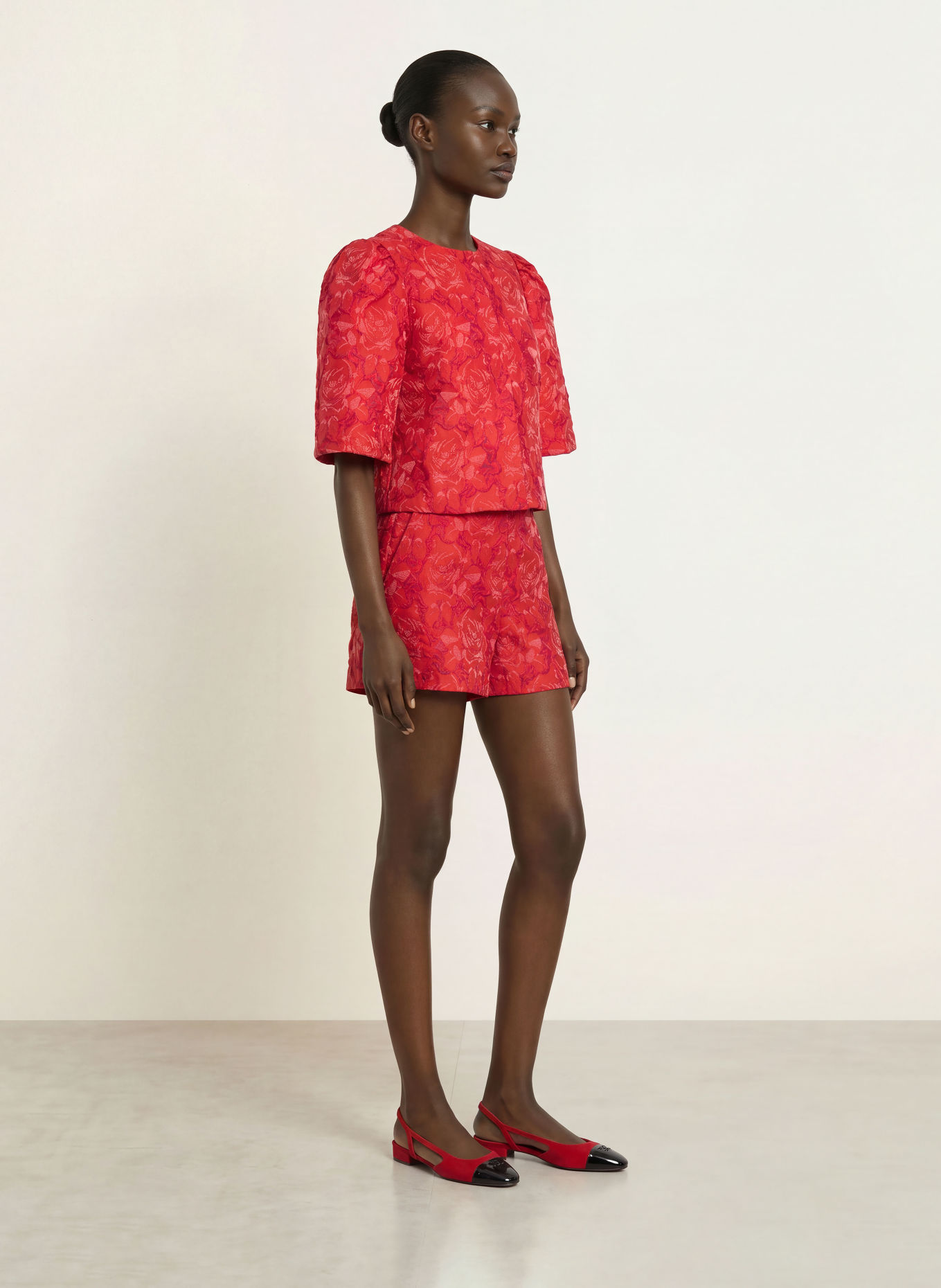 RIANI Jacquard-Bluse mit 3/4-Arm: ROT