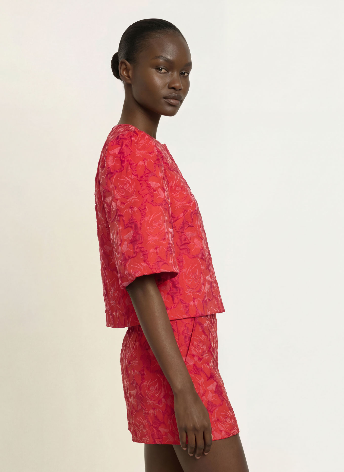 RIANI Jacquard-Bluse mit 3/4-Arm: ROT