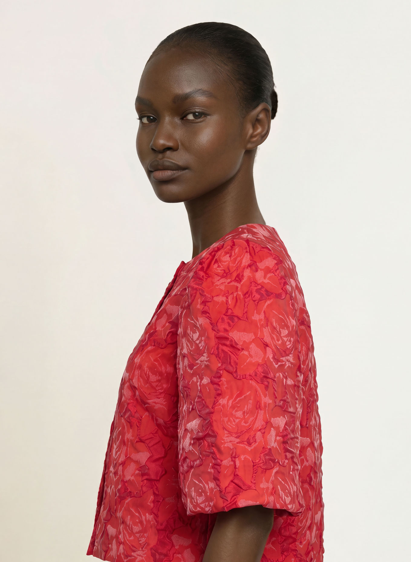 RIANI Jacquard-Bluse mit 3/4-Arm: ROT