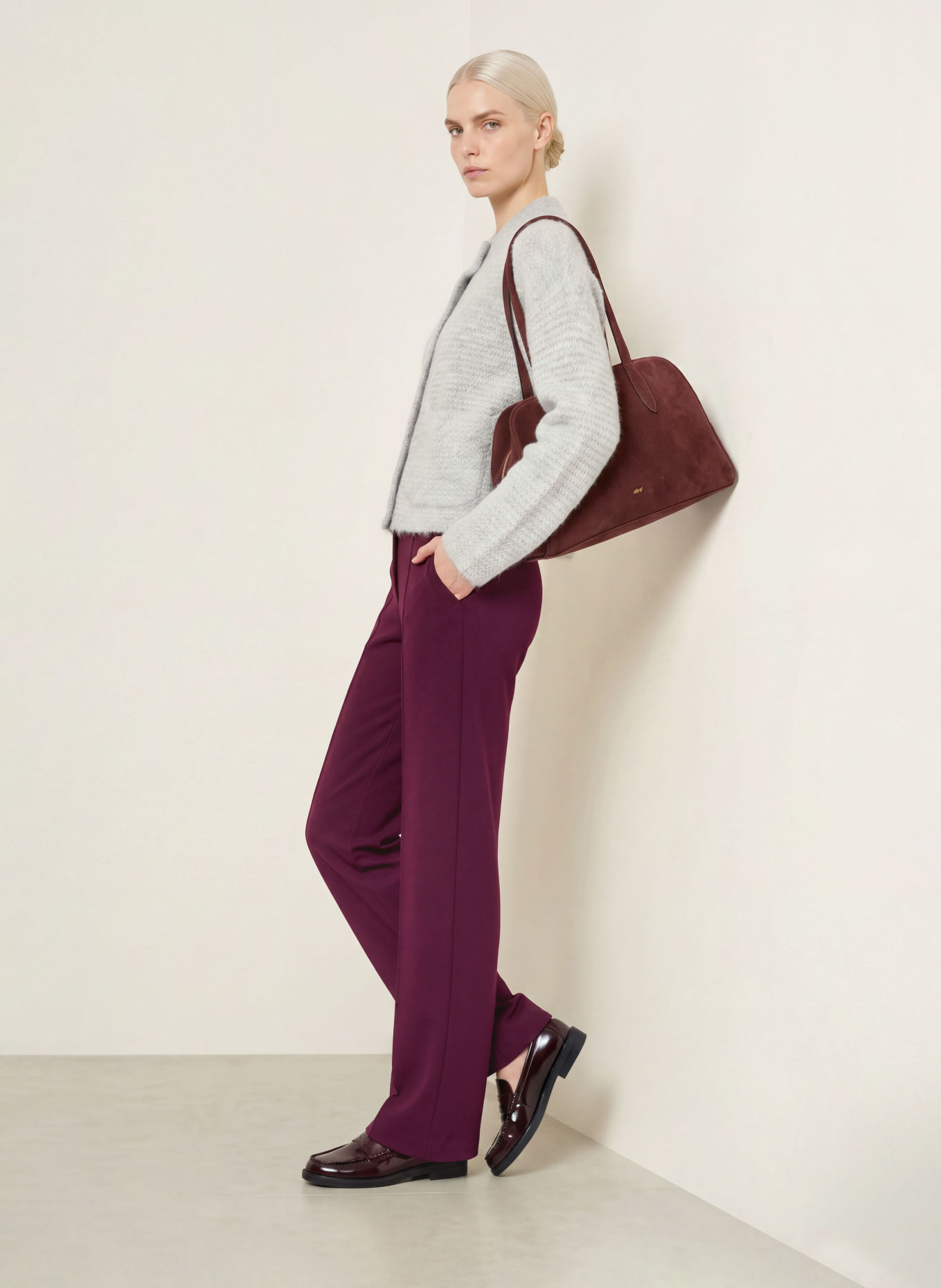 Smith & Soul Strickjacke mit Alpaka: HELLGRAU