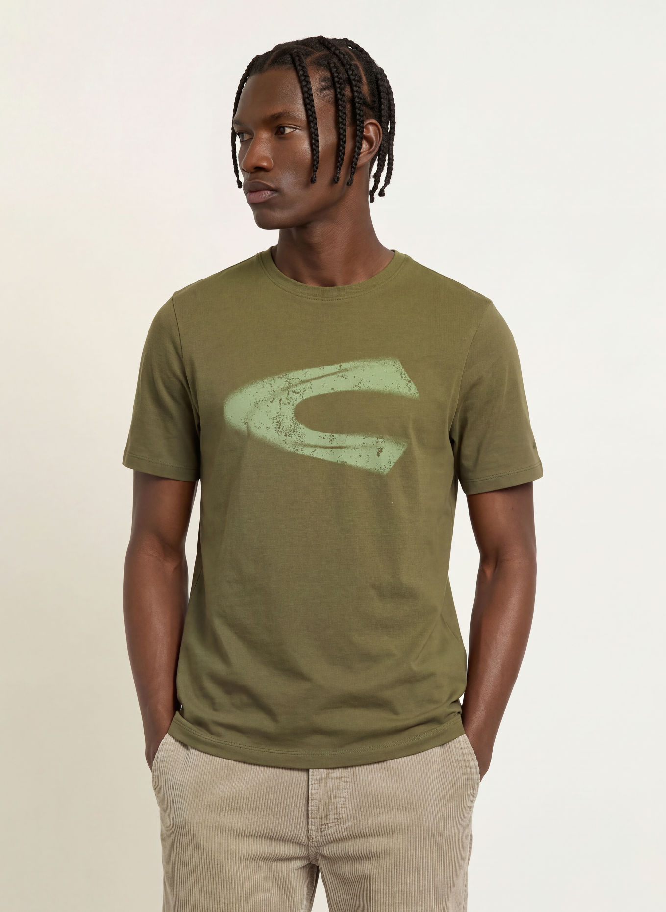 camel active T-shirt: KHAKI / OLIVE