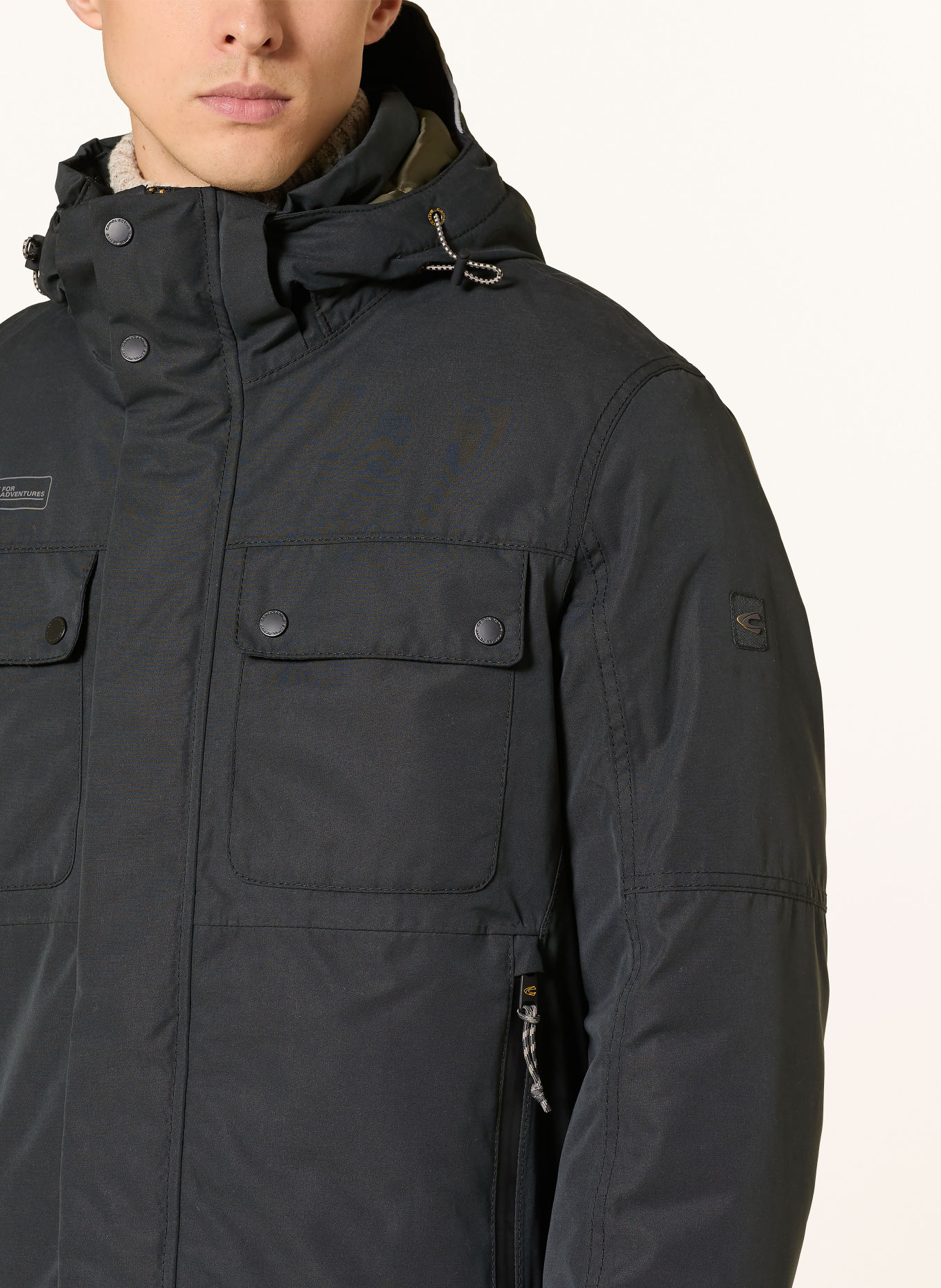 camel active Functional jacket with a detachable hood: DARK GRAY