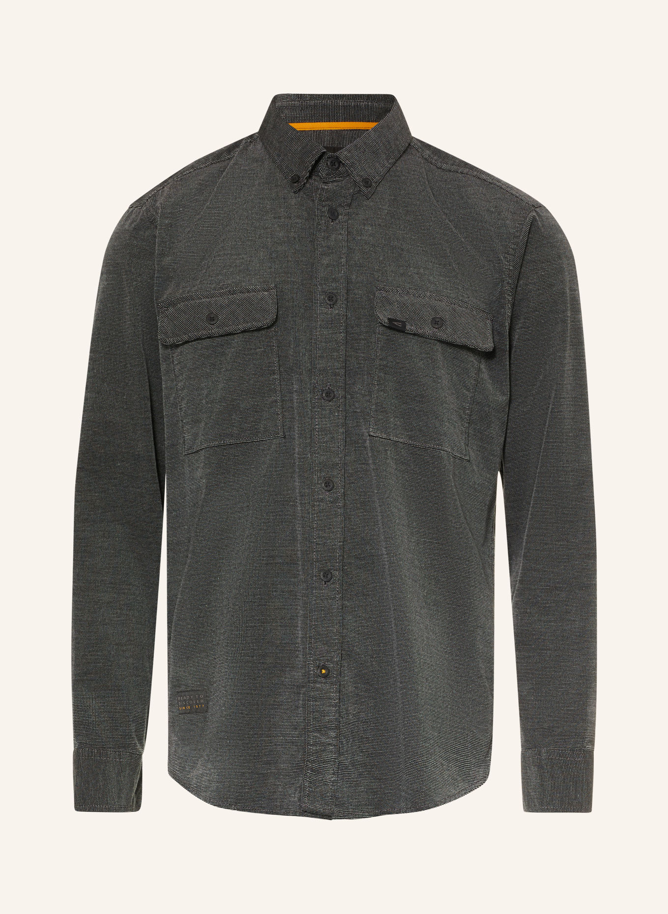 camel active Surchemise en velours: GRIS FONCÉ / NOIR