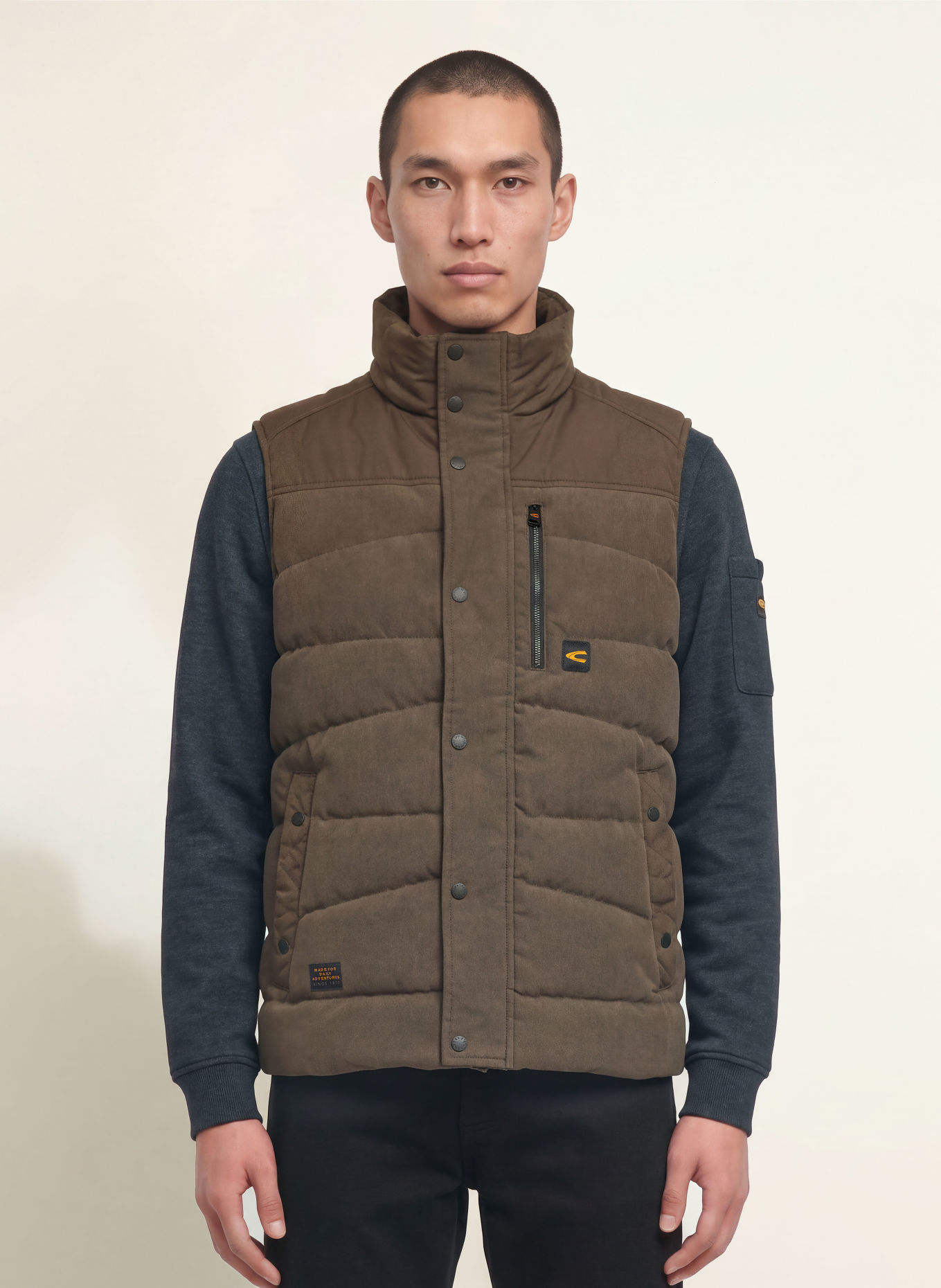 camel active Quilted corduroy vest: BROWN