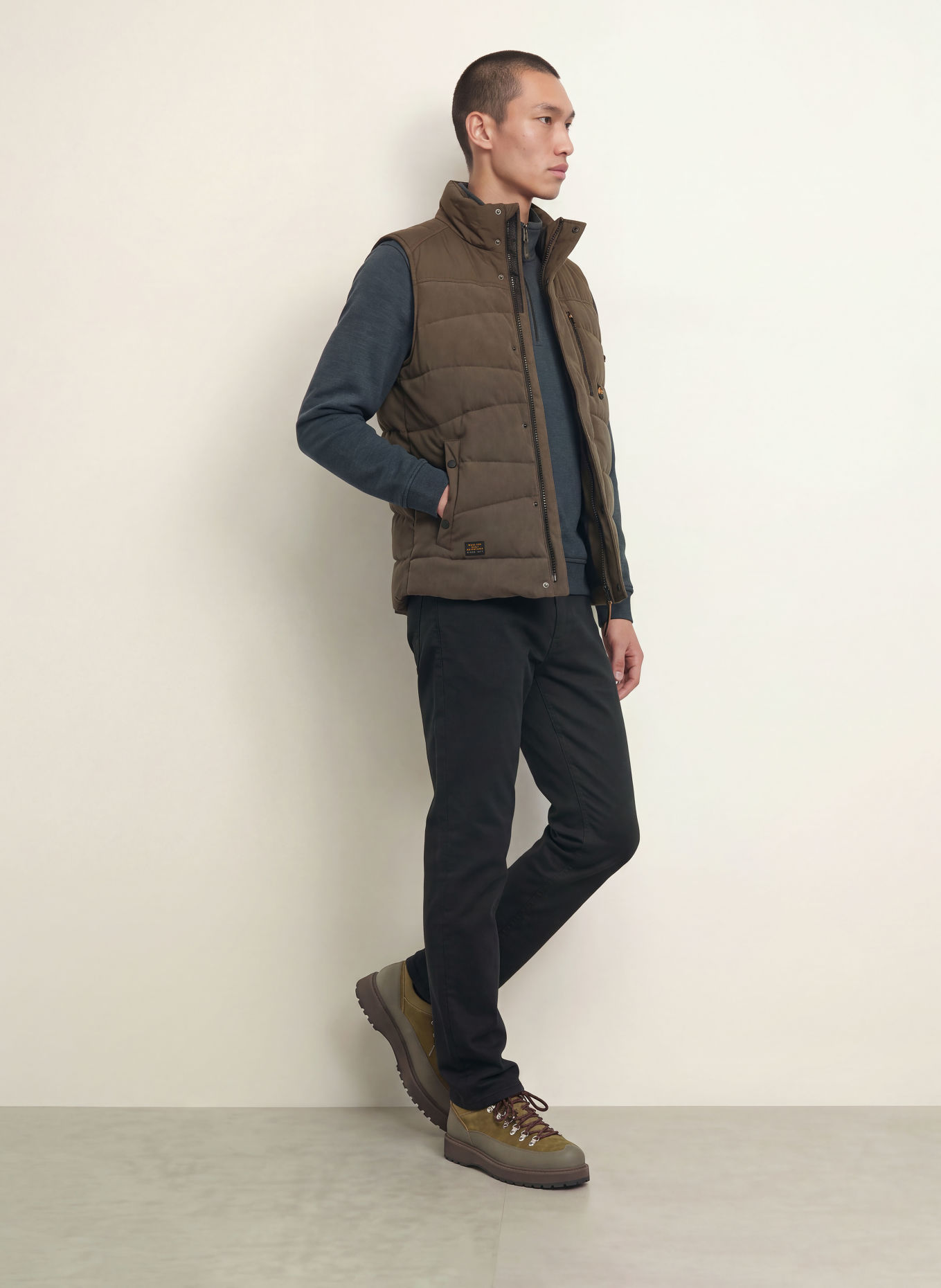 camel active Quilted corduroy vest: BROWN