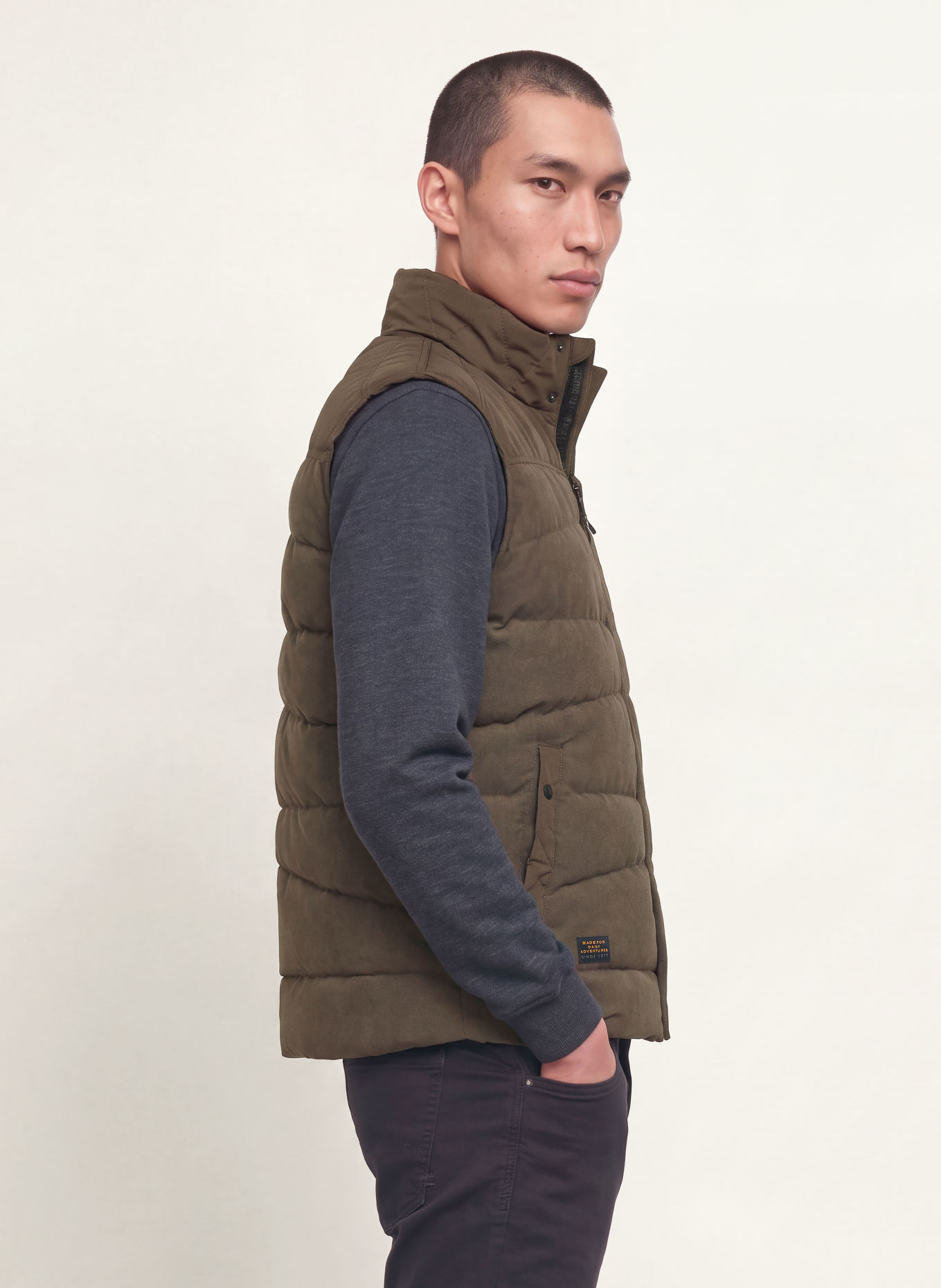 camel active Quilted corduroy vest: BROWN