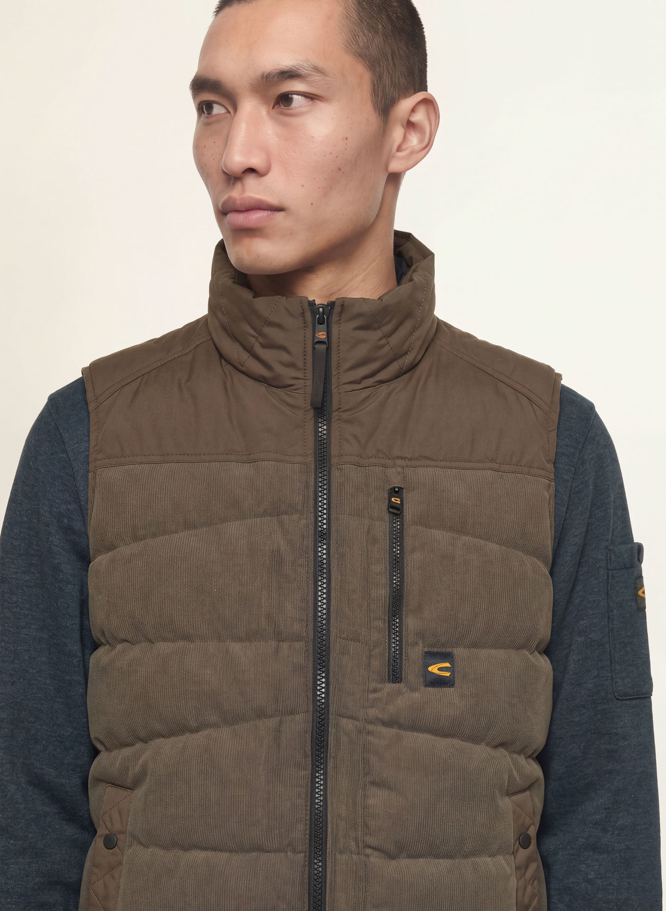 camel active Quilted corduroy vest: BROWN