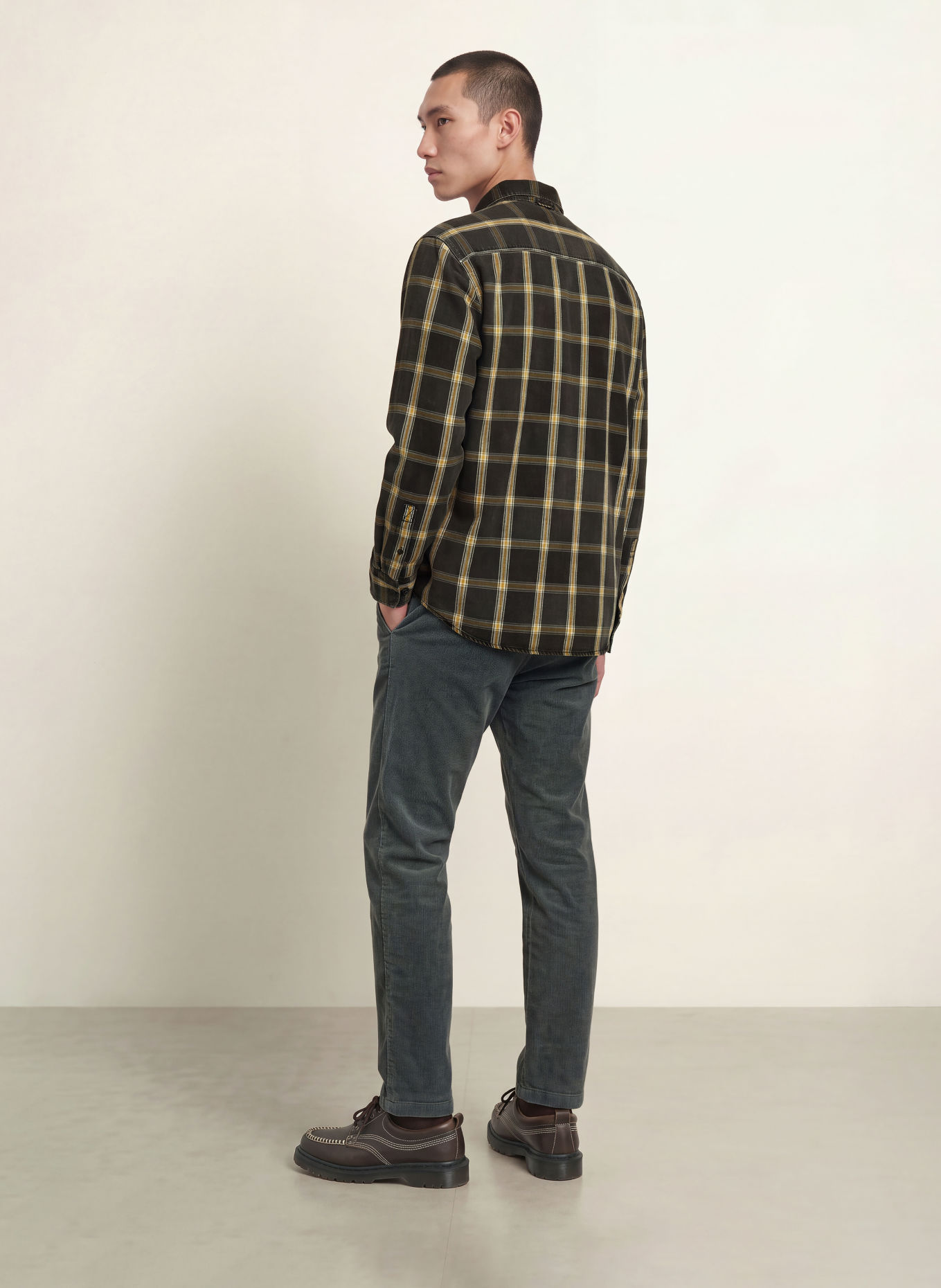 camel active Regular-Fit Shirt: DARK GRAY / CREAM / DARK YELLOW