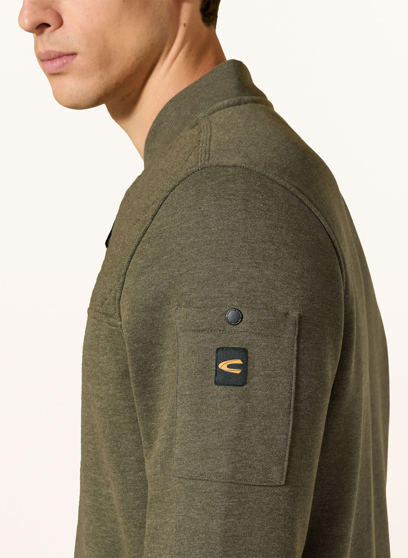 camel active Zip-up sweatshirt: KHAKI / BLACK