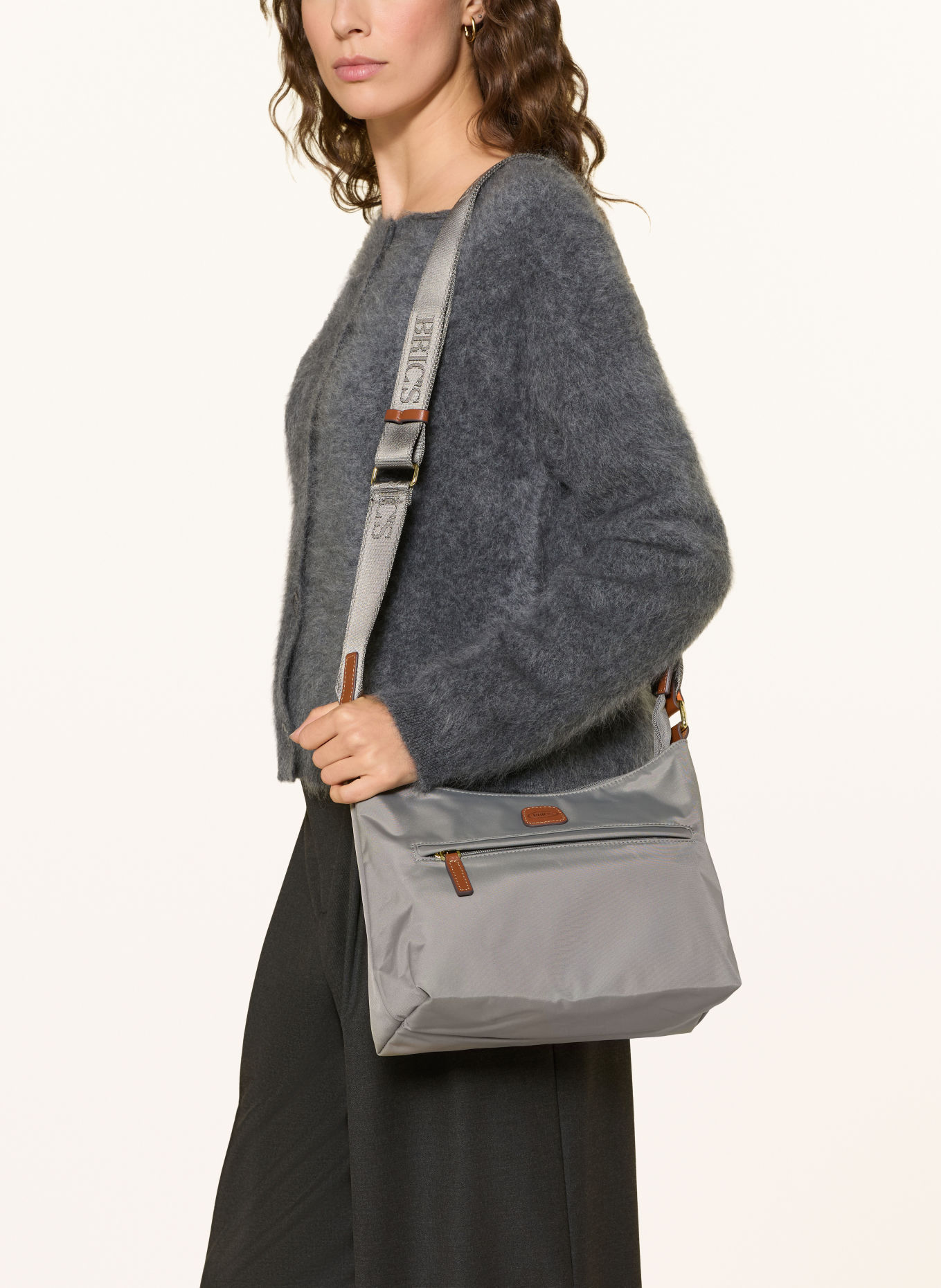BRIC'S X-COLLECTION SMALL Crossbody Bag: GRAY / GOLD / BROWN