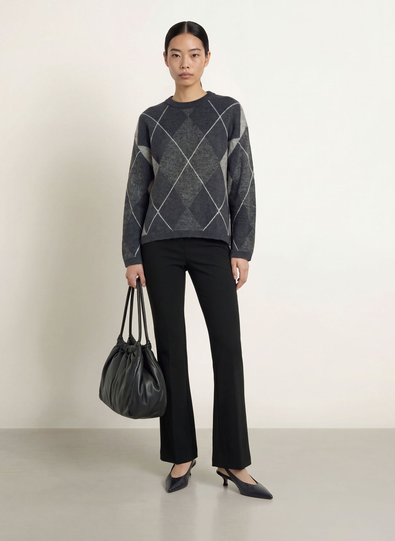 MSCH COPENHAGEN MSCHADIN Sweater: DARK GRAY / LIGHT GRAY / GRAY