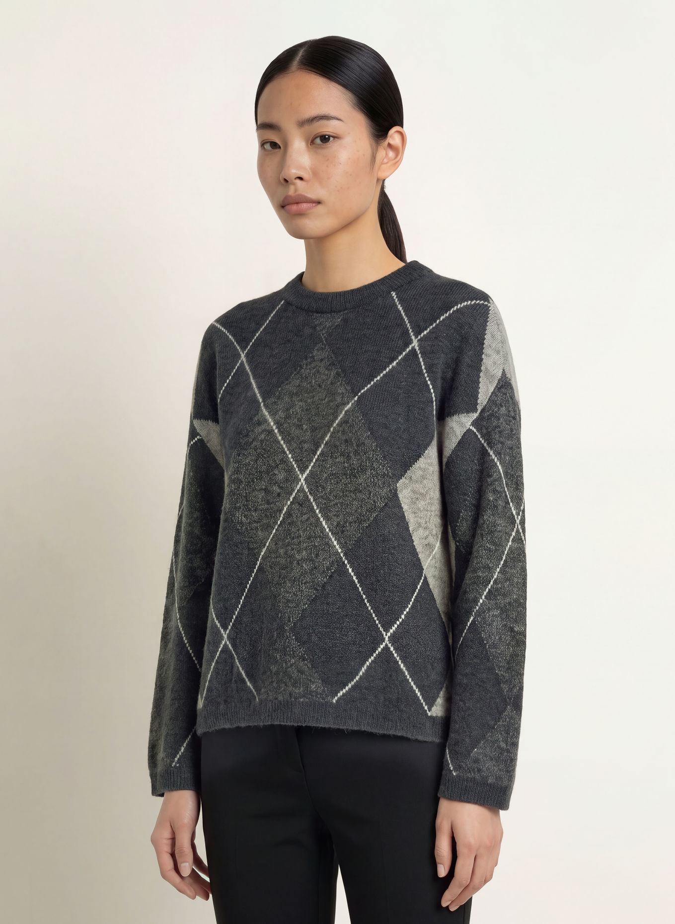 MSCH COPENHAGEN MSCHADIN Sweater: DARK GRAY / LIGHT GRAY / GRAY