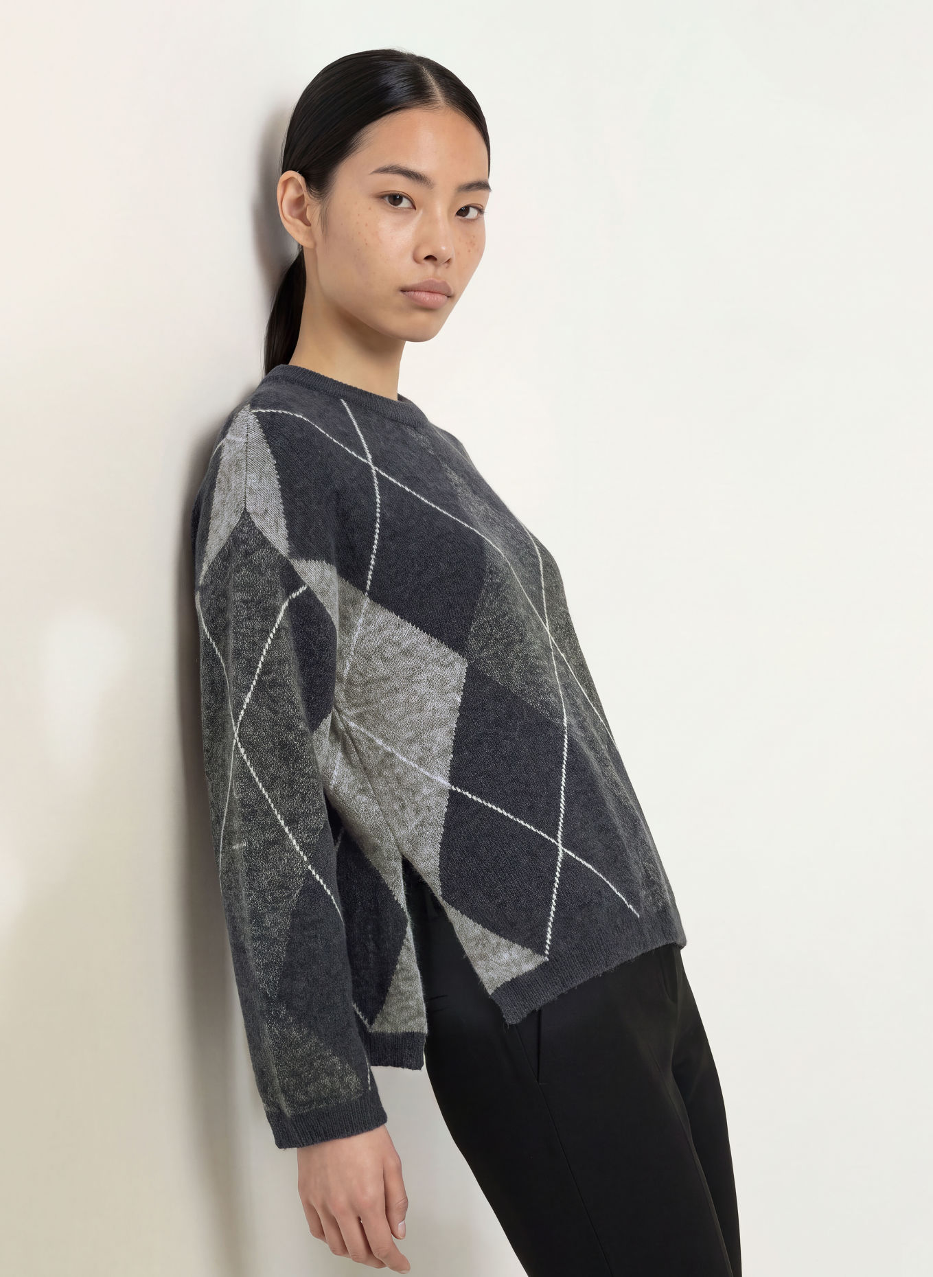 MSCH COPENHAGEN MSCHADIN Sweater: DARK GRAY / LIGHT GRAY / GRAY