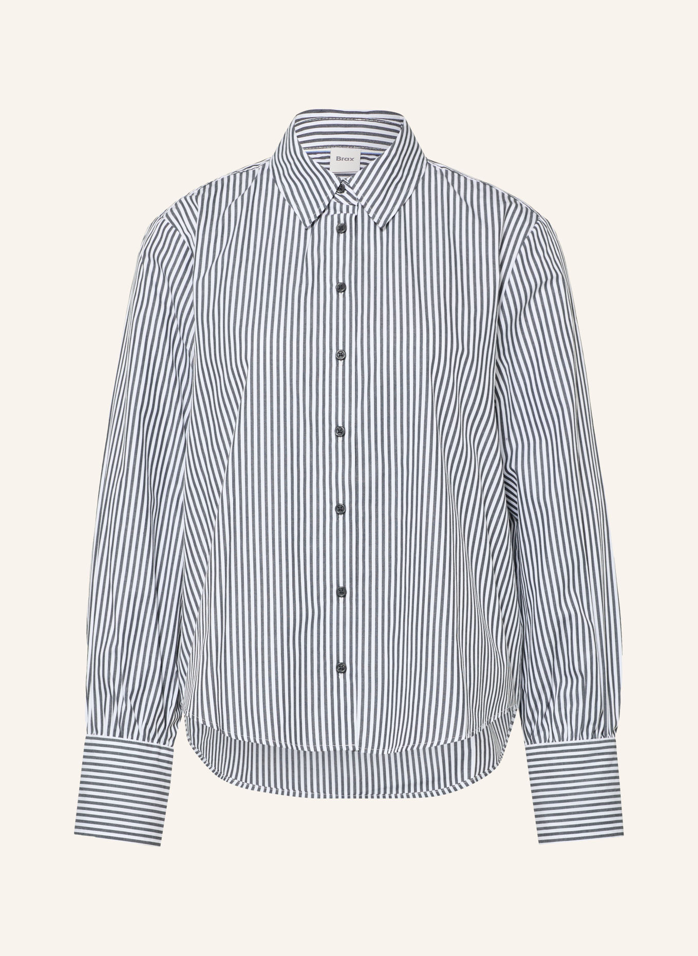 BRAX Overhemdblouse VICA GLAM: DONKERGRIJS / WIT