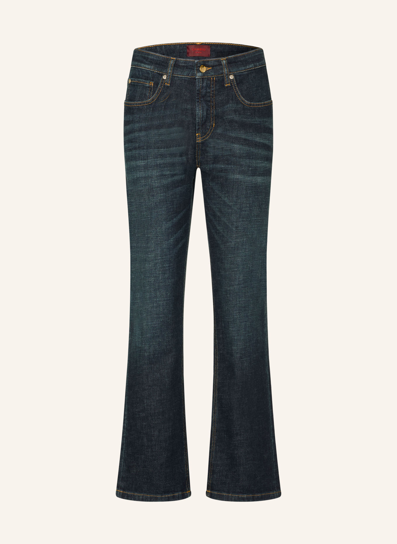CAMBIO Straight Jeans GINI: 5440 cross dark soft tea