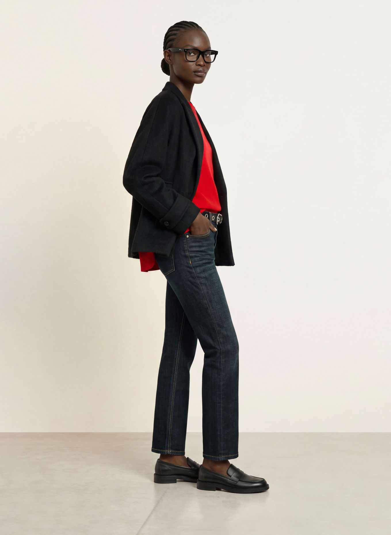 CAMBIO Straight Jeans GINI: 5440 cross dark soft tea
