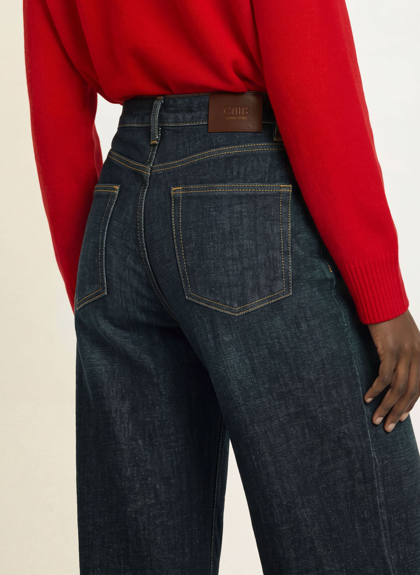 CAMBIO Straight Jeans GINI: 5440 cross dark soft tea
