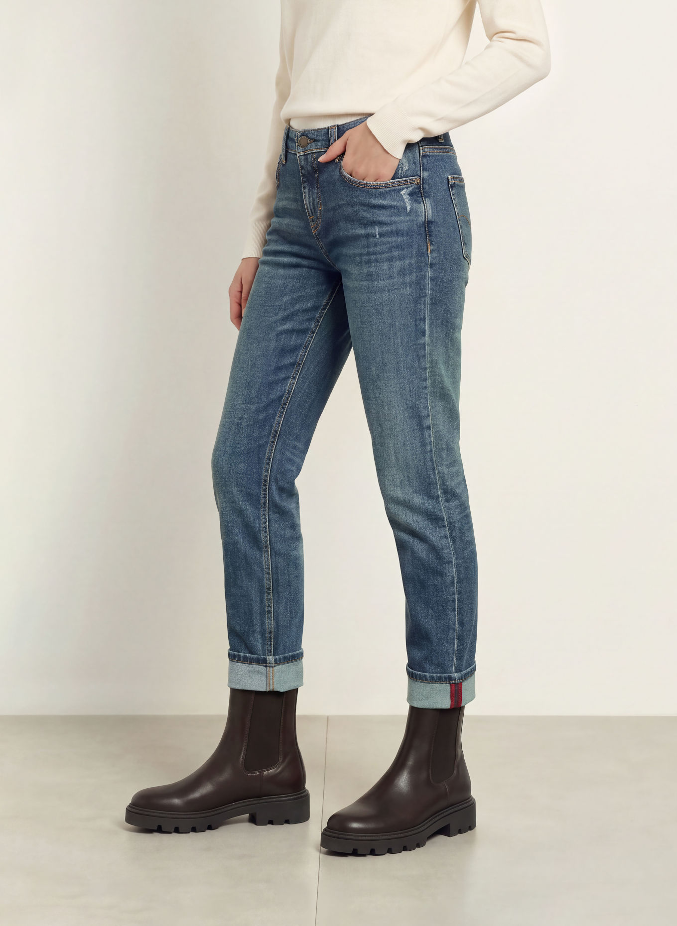 CAMBIO KERRY Mom jeans: 5034 dark cross