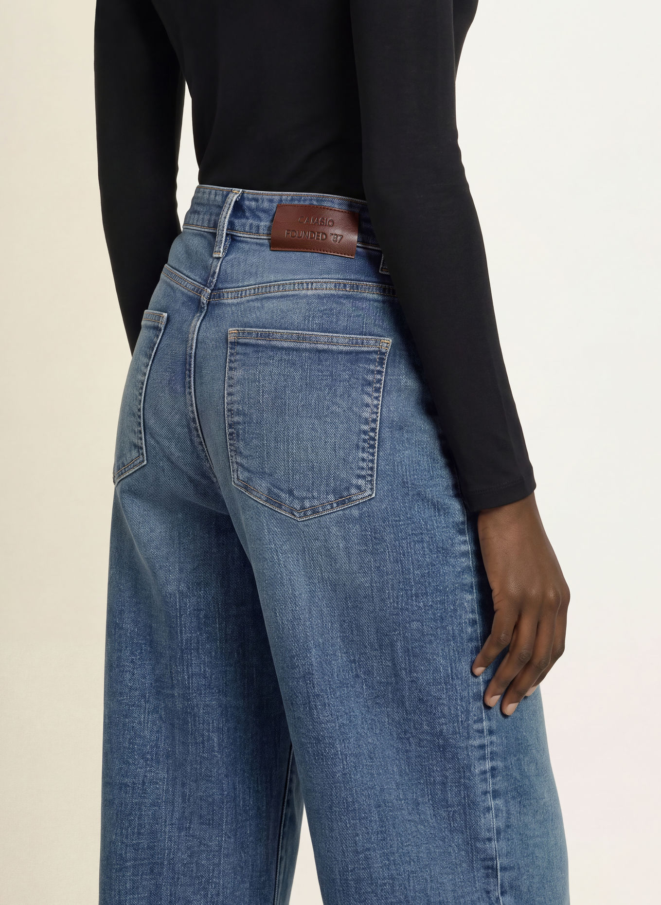 CAMBIO Barrel Jeans med pailletter: 5196 modern mid used