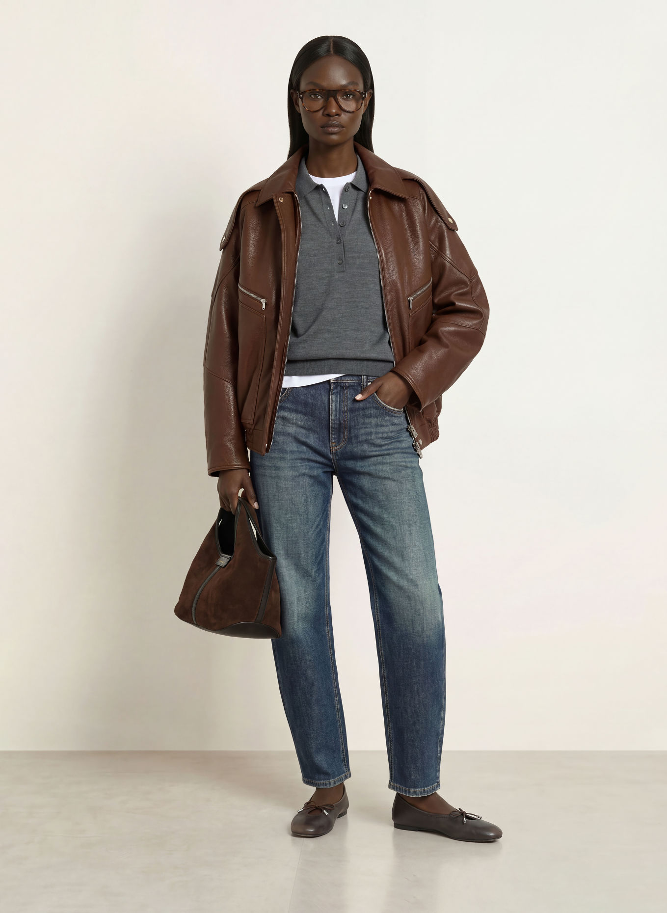 CAMBIO ELLI Barrel-leg jeans: 5061 rustic dark cross