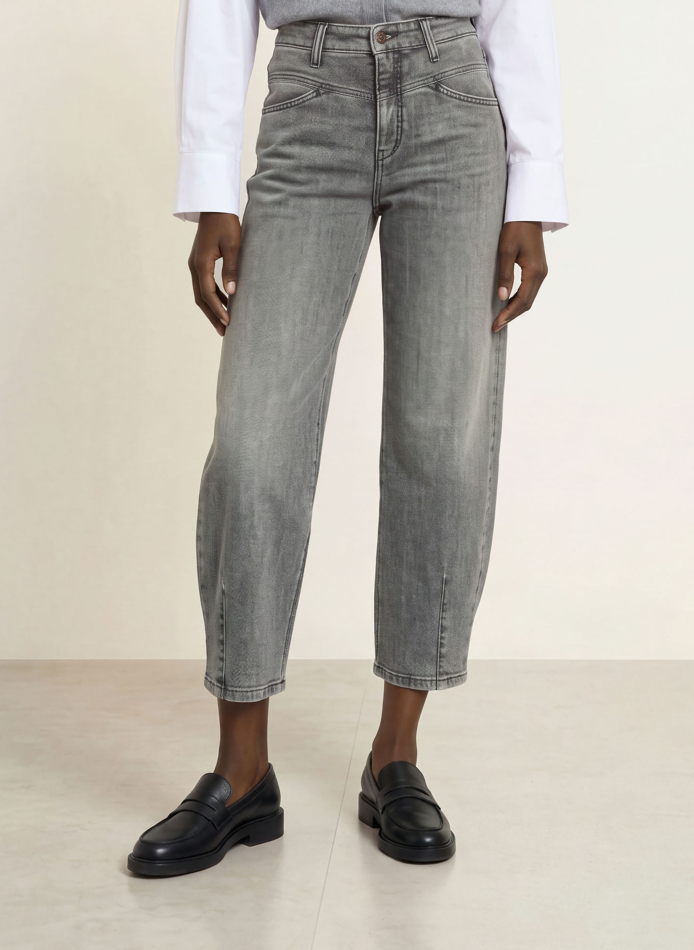 CAMBIO Barrel Jeans ELIN: 5271 cross black bleached