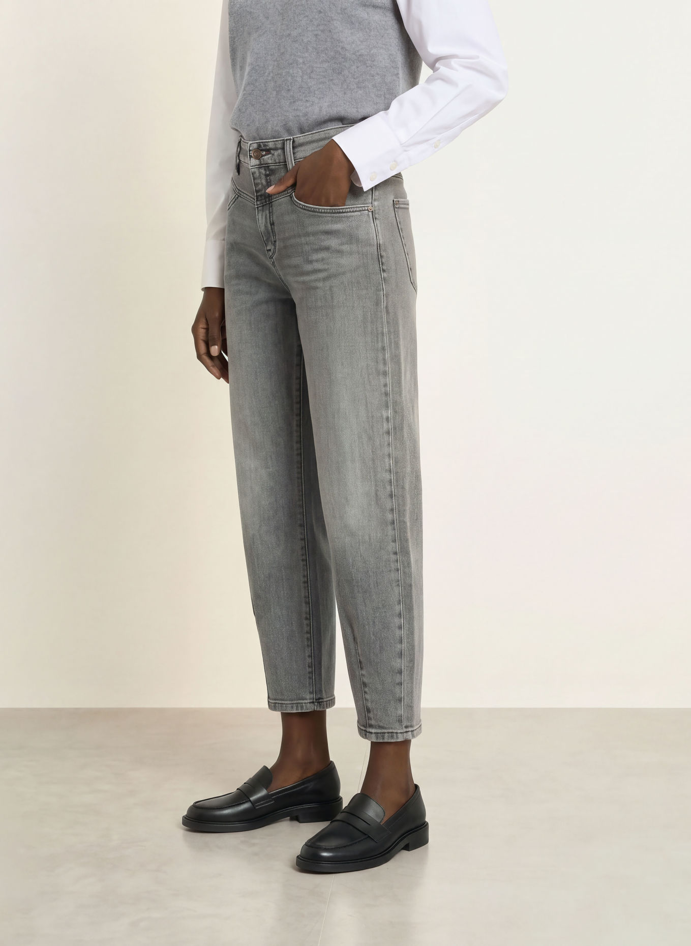 CAMBIO Barrel Jeans ELIN: 5271 cross black bleached