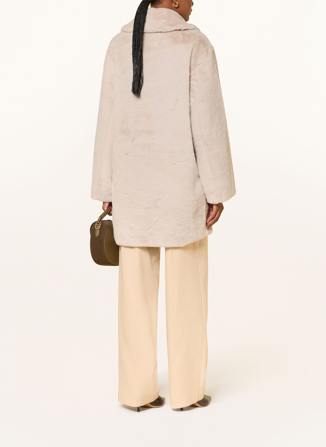 LAMARQUE LINNEA Faux Fur Coat: CREAM