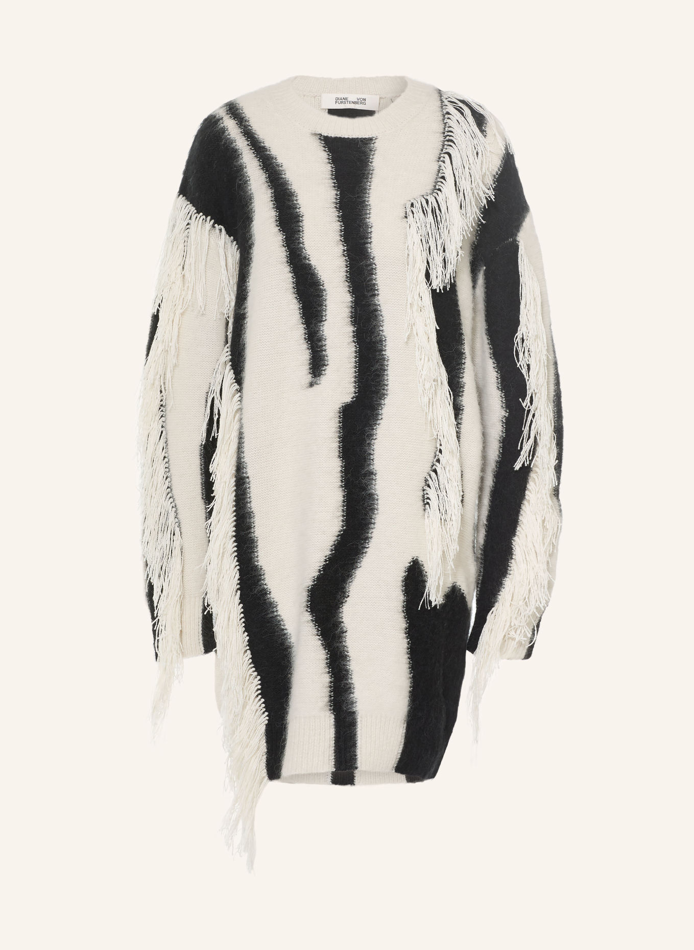 DIANE VON FURSTENBERG JAMIE-pullover med alpaka: CREME / SORT