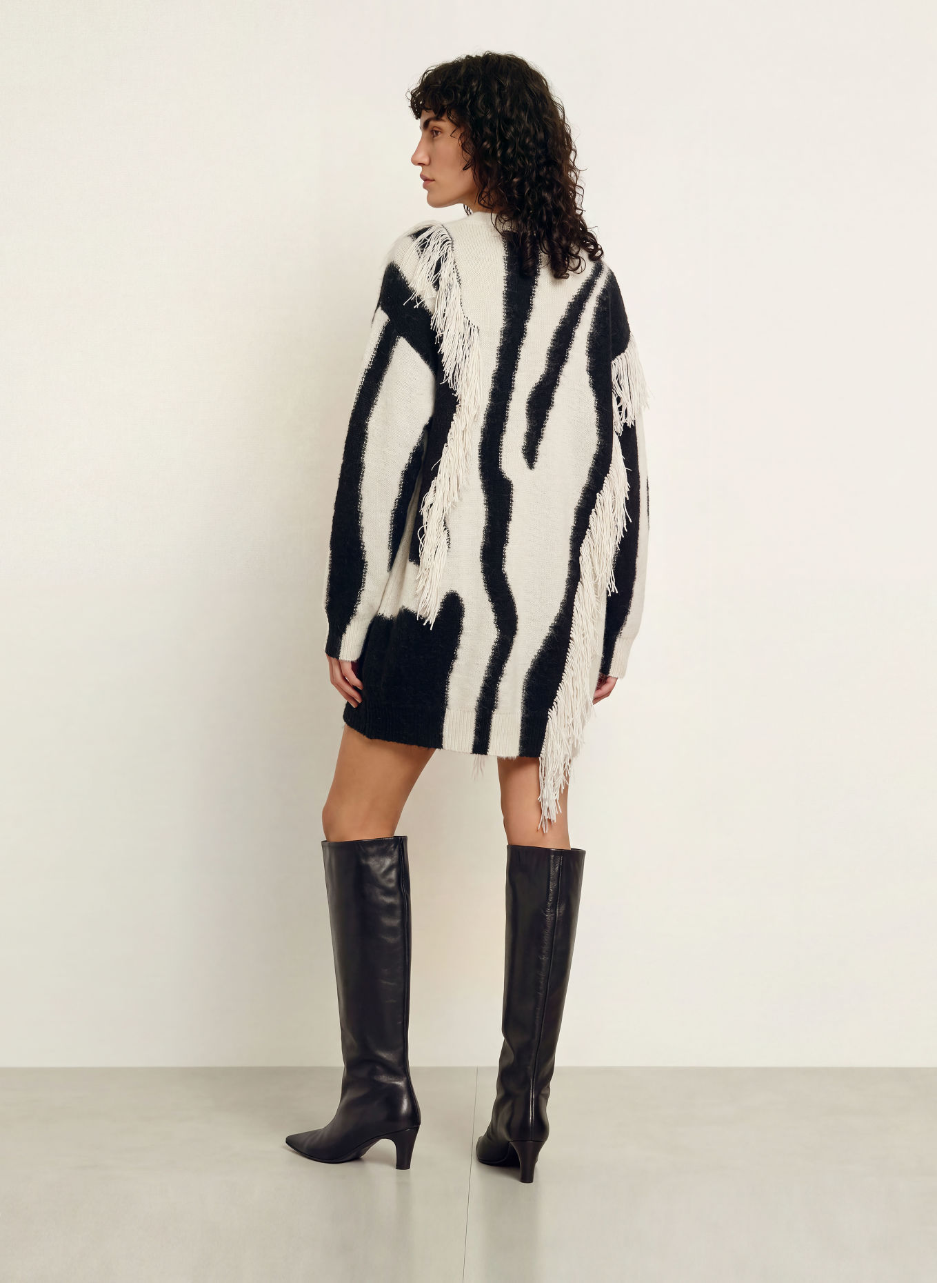 DIANE VON FURSTENBERG JAMIE-pullover med alpaka: CREME / SORT