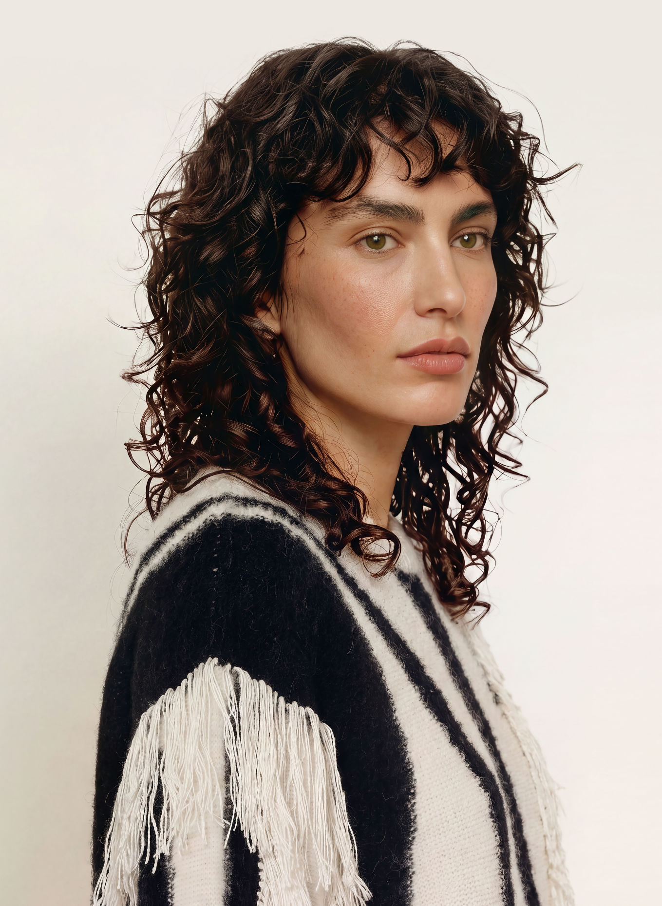 DIANE VON FURSTENBERG JAMIE-pullover med alpaka: CREME / SORT