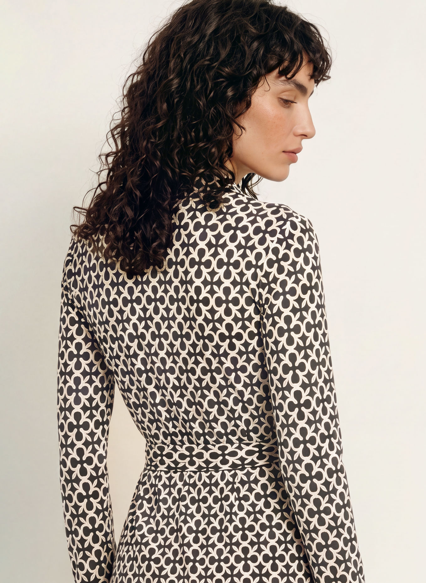 DIANE VON FURSTENBERG Wickelkleid NEW JEANNE aus Seide: SCHWARZ / BRAUN / WEISS