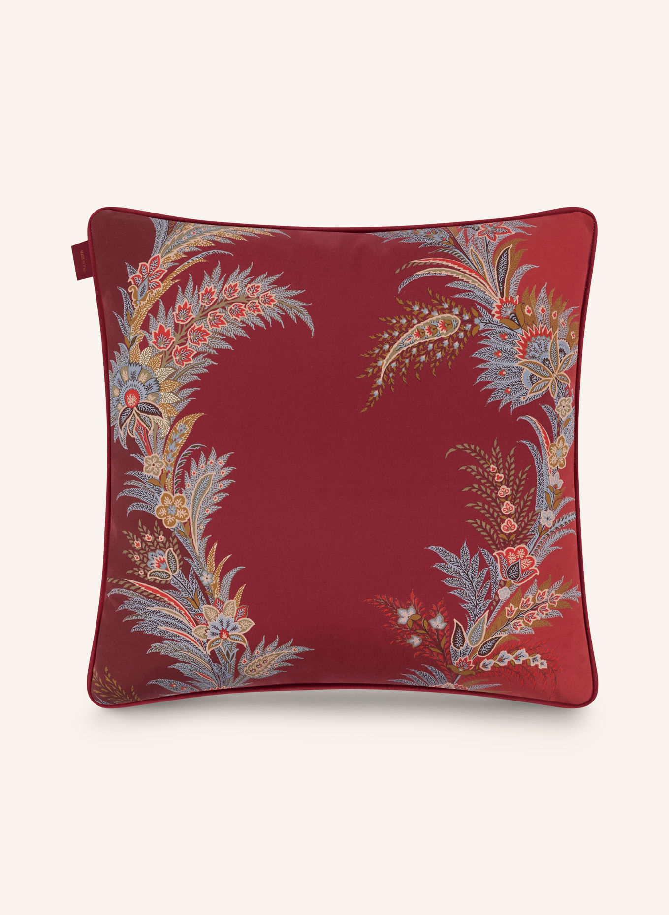 ETRO Home Coussin décoratif: ROUGE FONCÉ / BLEU GRIS / ROUGE