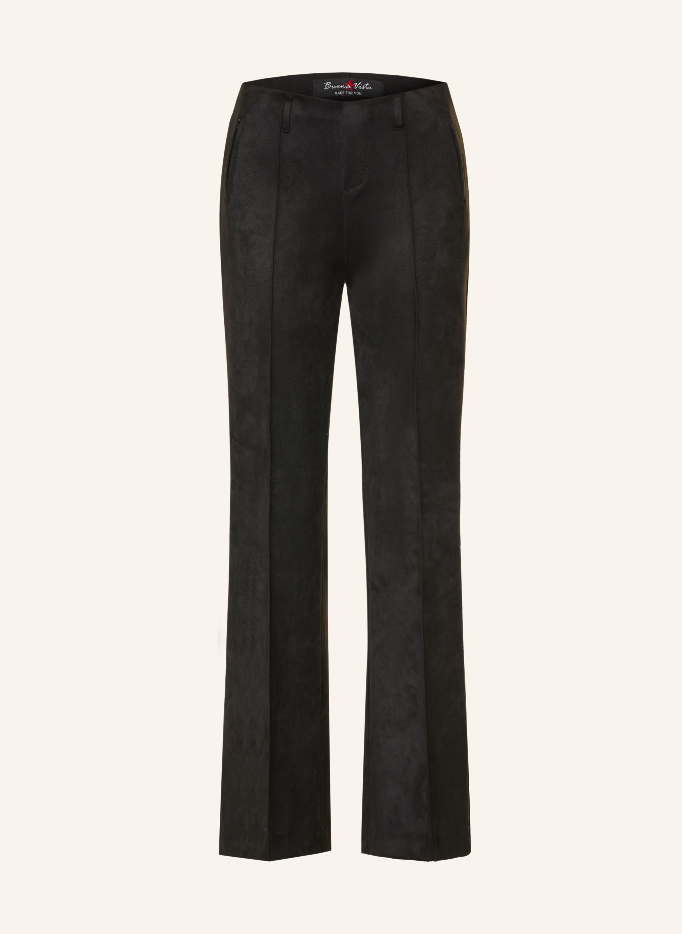 Buena Vista Broek ANTIGUA in leerlook: ZWART
