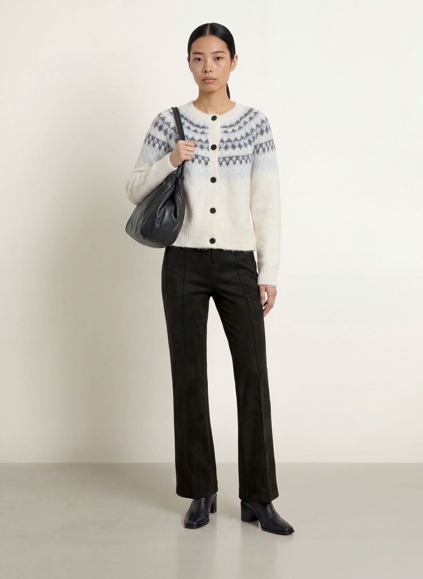 Buena Vista Broek ANTIGUA in leerlook: ZWART