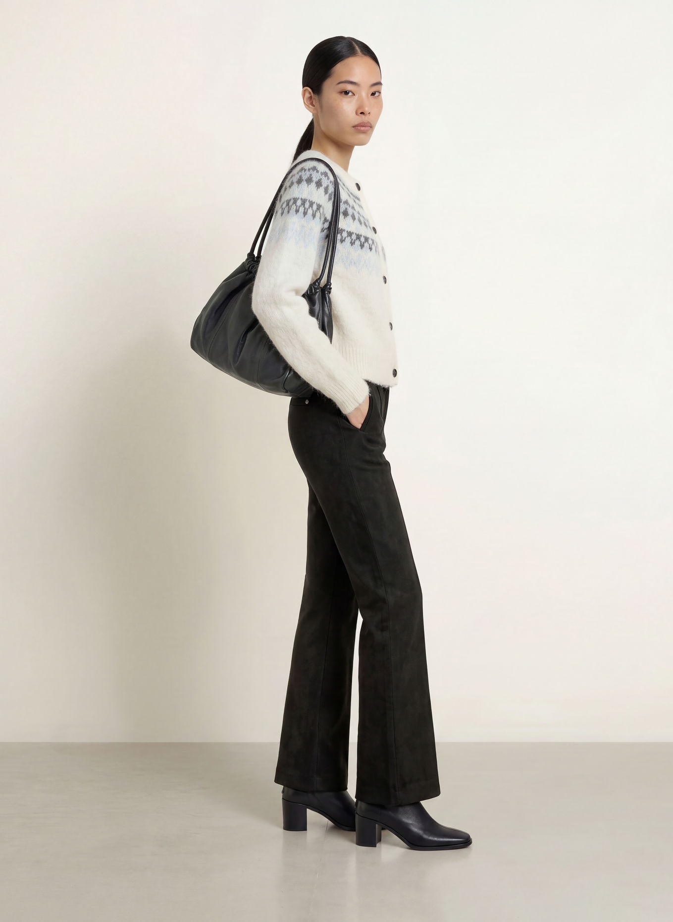 Buena Vista Broek ANTIGUA in leerlook: ZWART