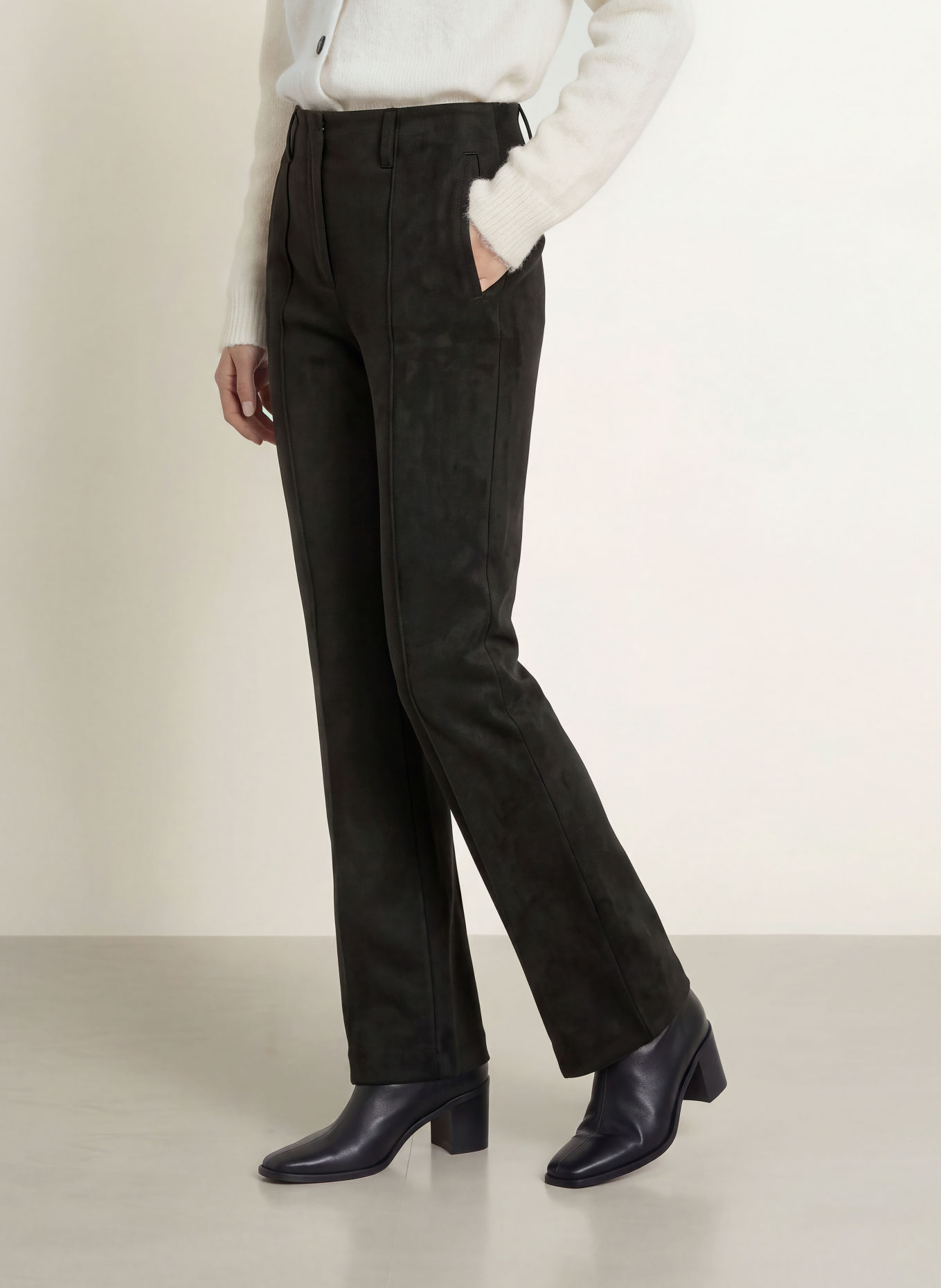 Buena Vista Broek ANTIGUA in leerlook: ZWART
