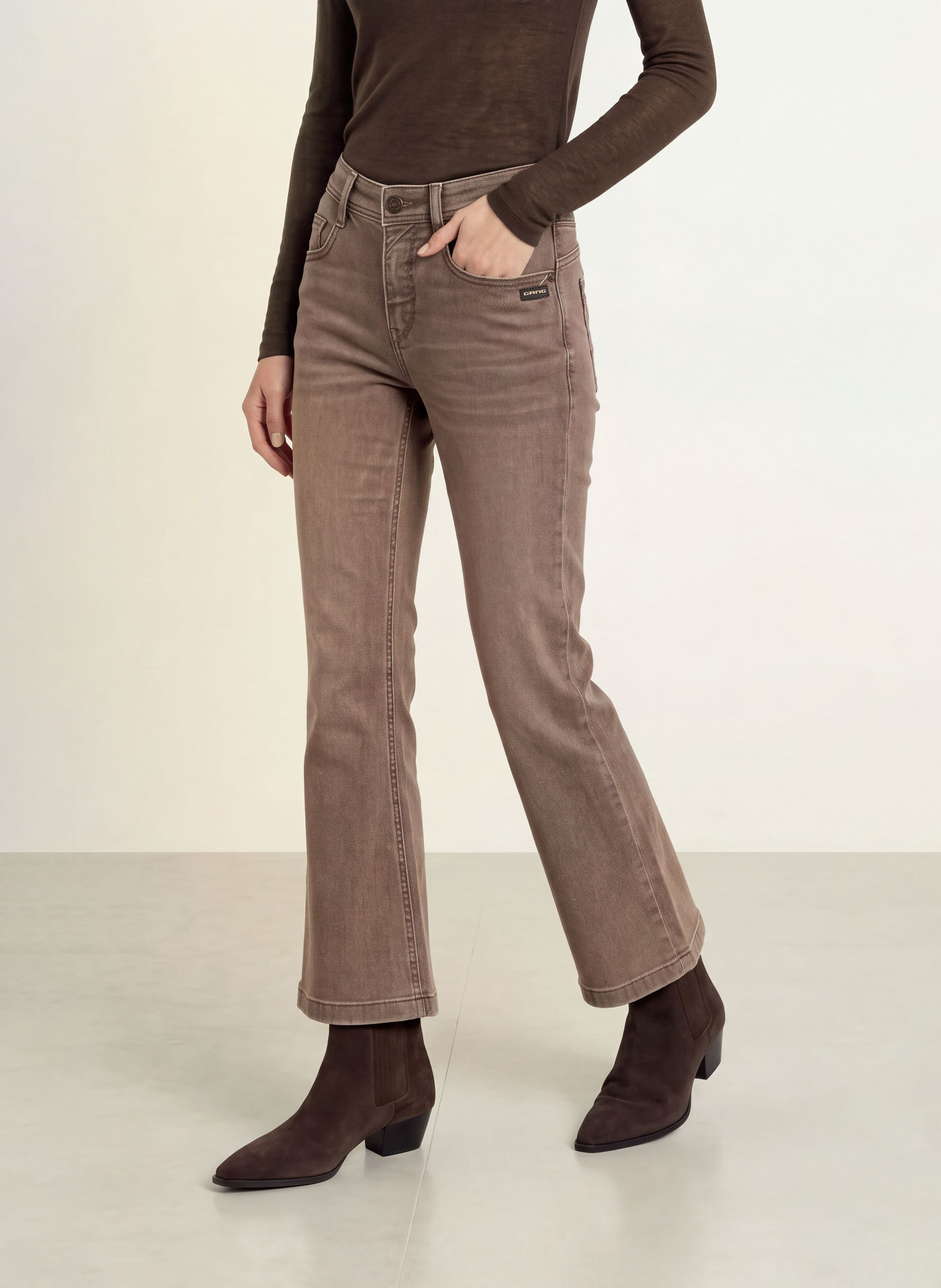 GANG Cropped jeans 94 AMELIE KICK: 7291 brown authentic wash