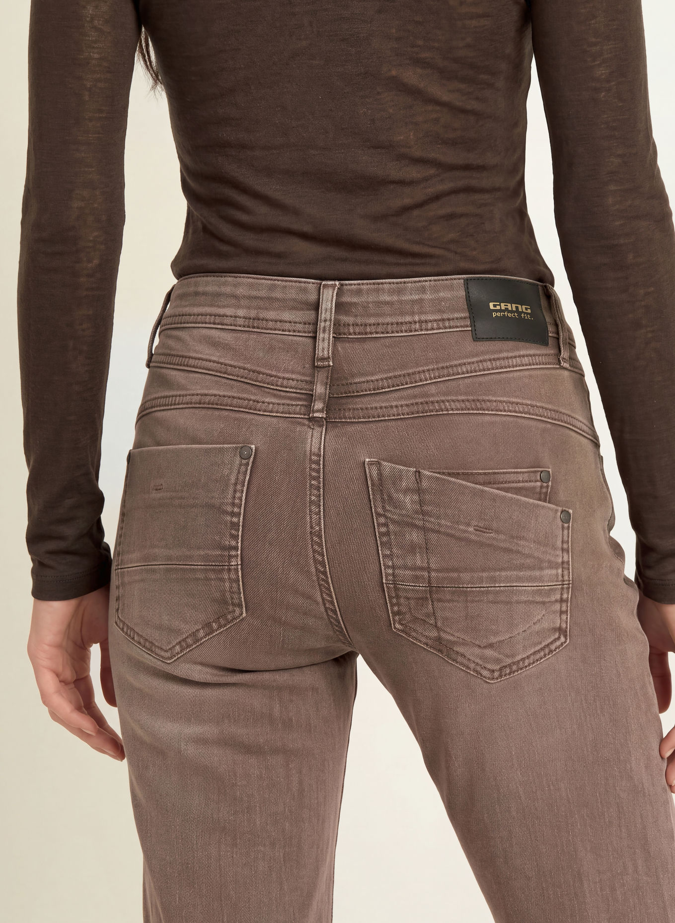 GANG Cropped jeans 94 AMELIE KICK: 7291 brown authentic wash