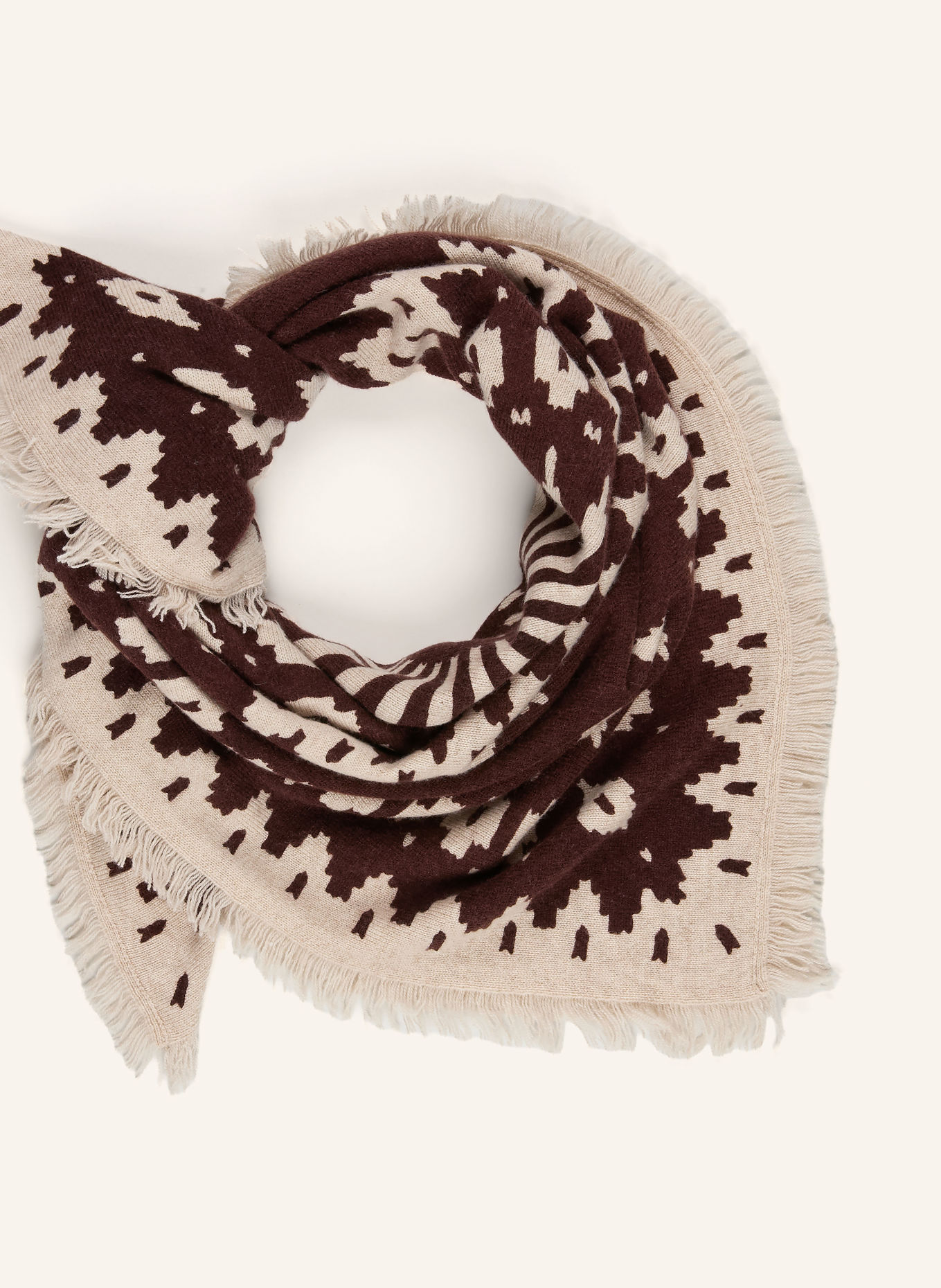 Juvia ALVINA Scarf: DARK BROWN / BEIGE