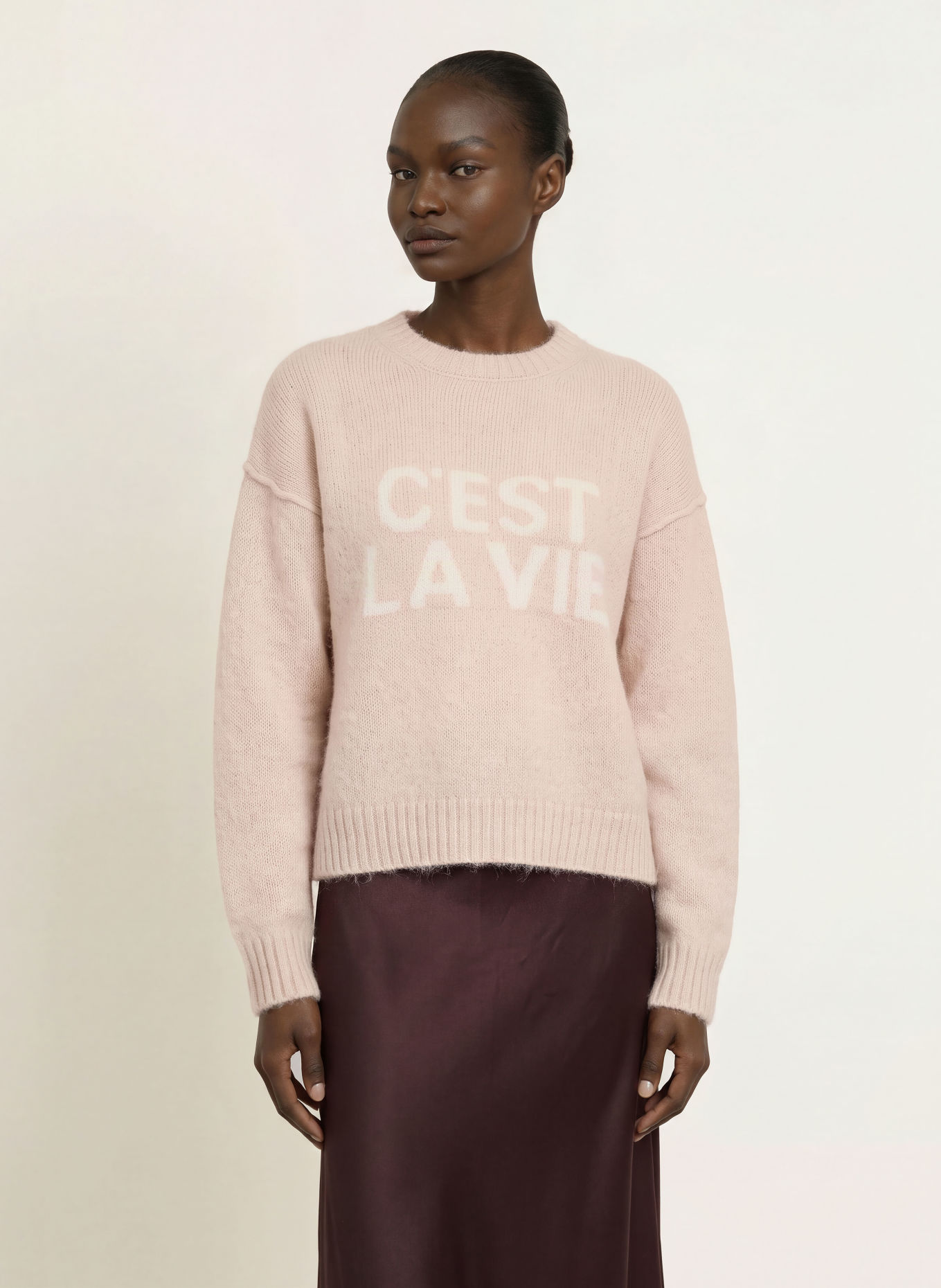 Juvia Pullover LEJA mit Alpaka: HELLBRAUN / CREME